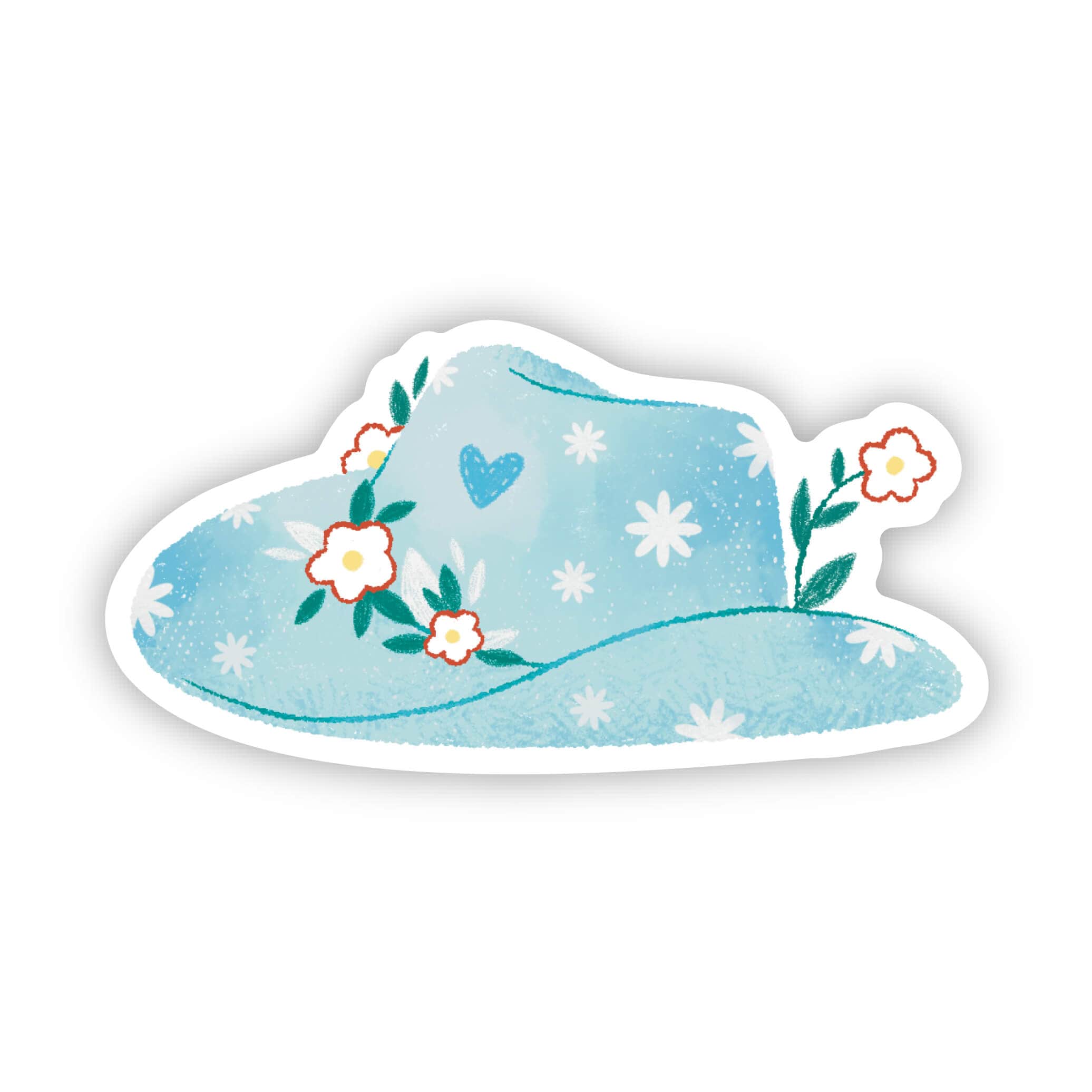  Blue Floral Cow Girl Hat Sticker、mySite、ghnorth