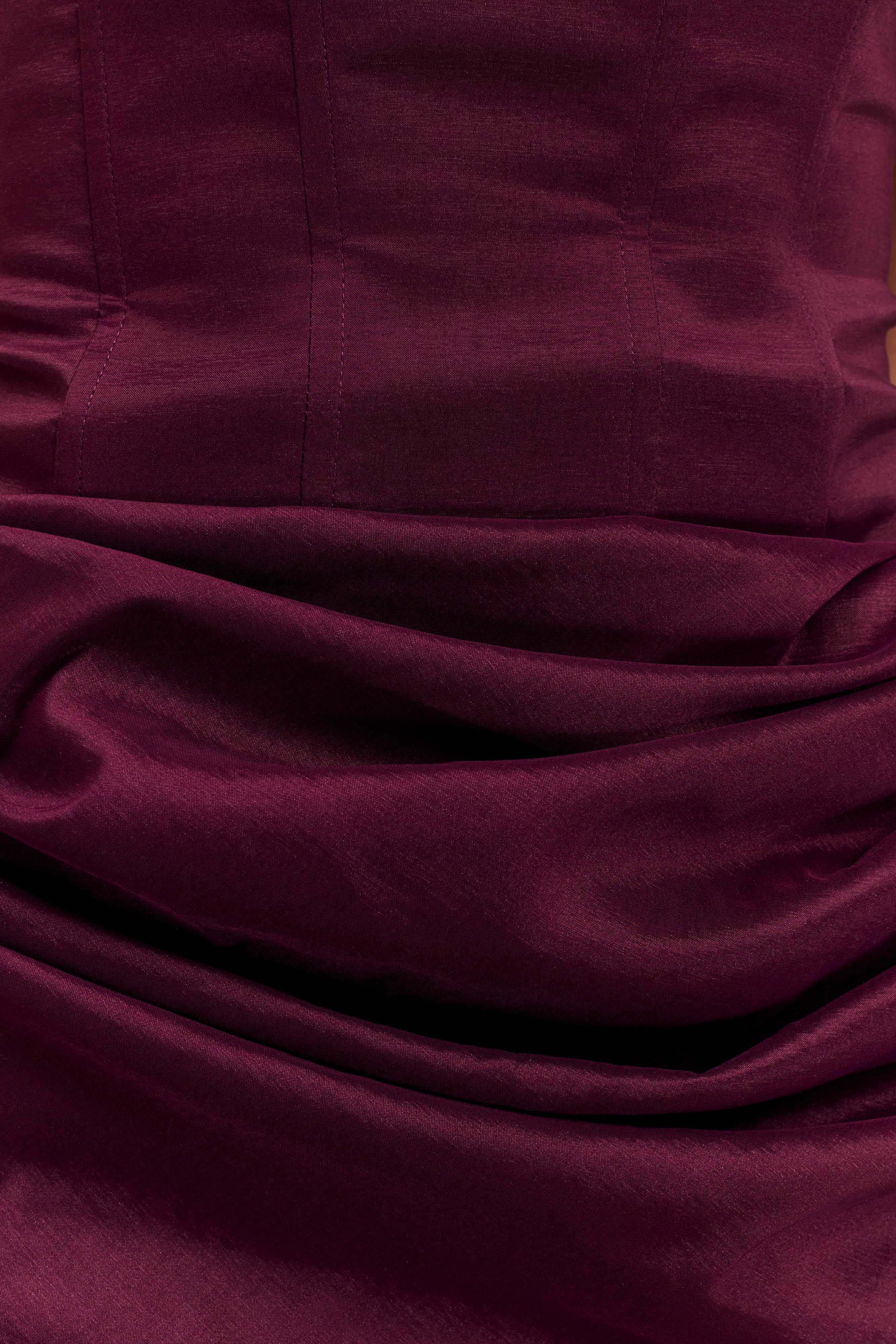 Sasha Taffeta Strapless Corset Mini Dress - Plum、mySite、solidvoid