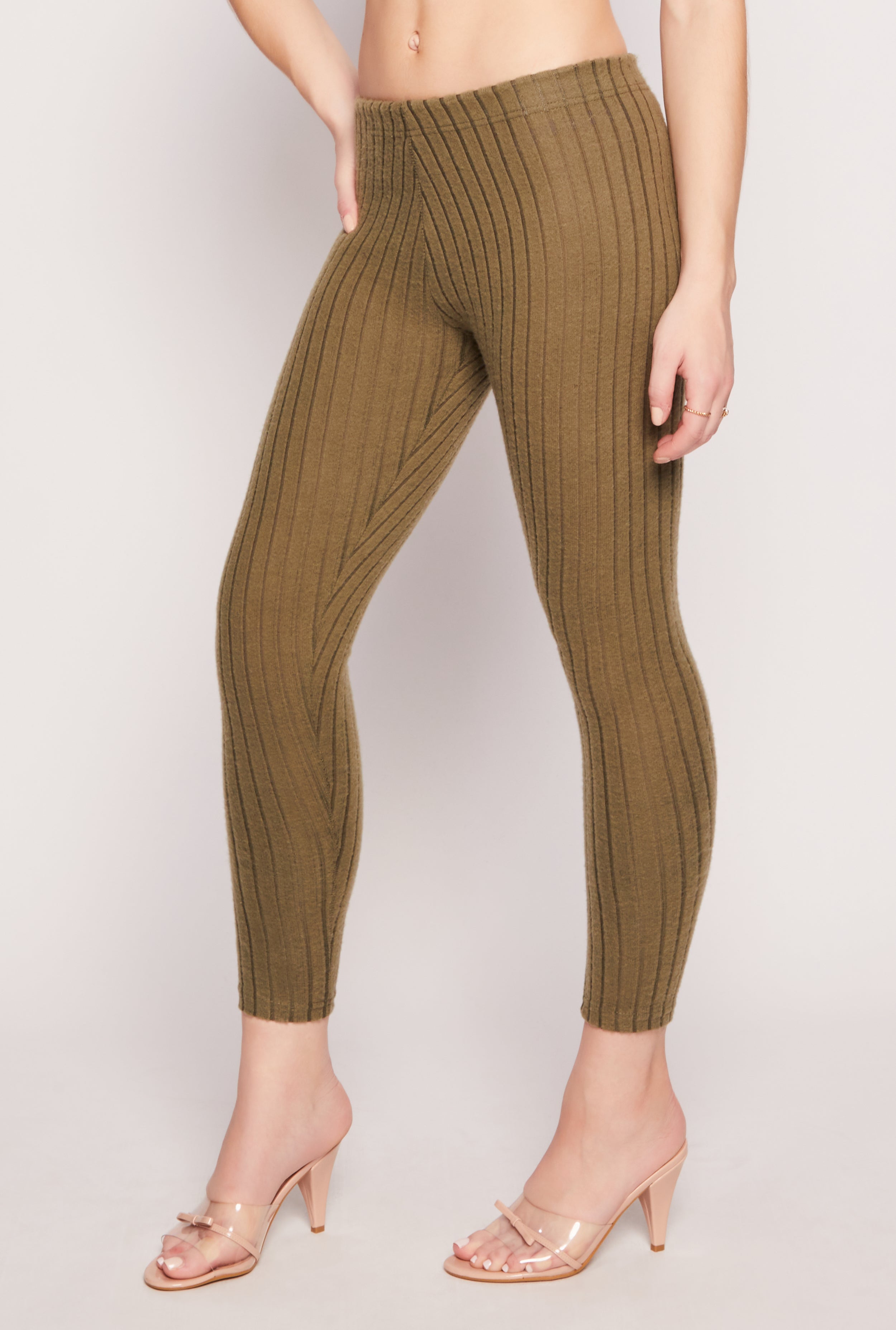 Brushed Ribbed Knit Leggings、mySite、camillekostekn