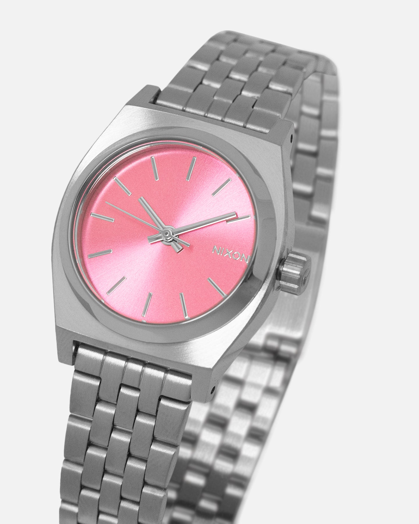 Nixon Women's Small Time Teller Silver/Pink、mySite、zt4zffjzw