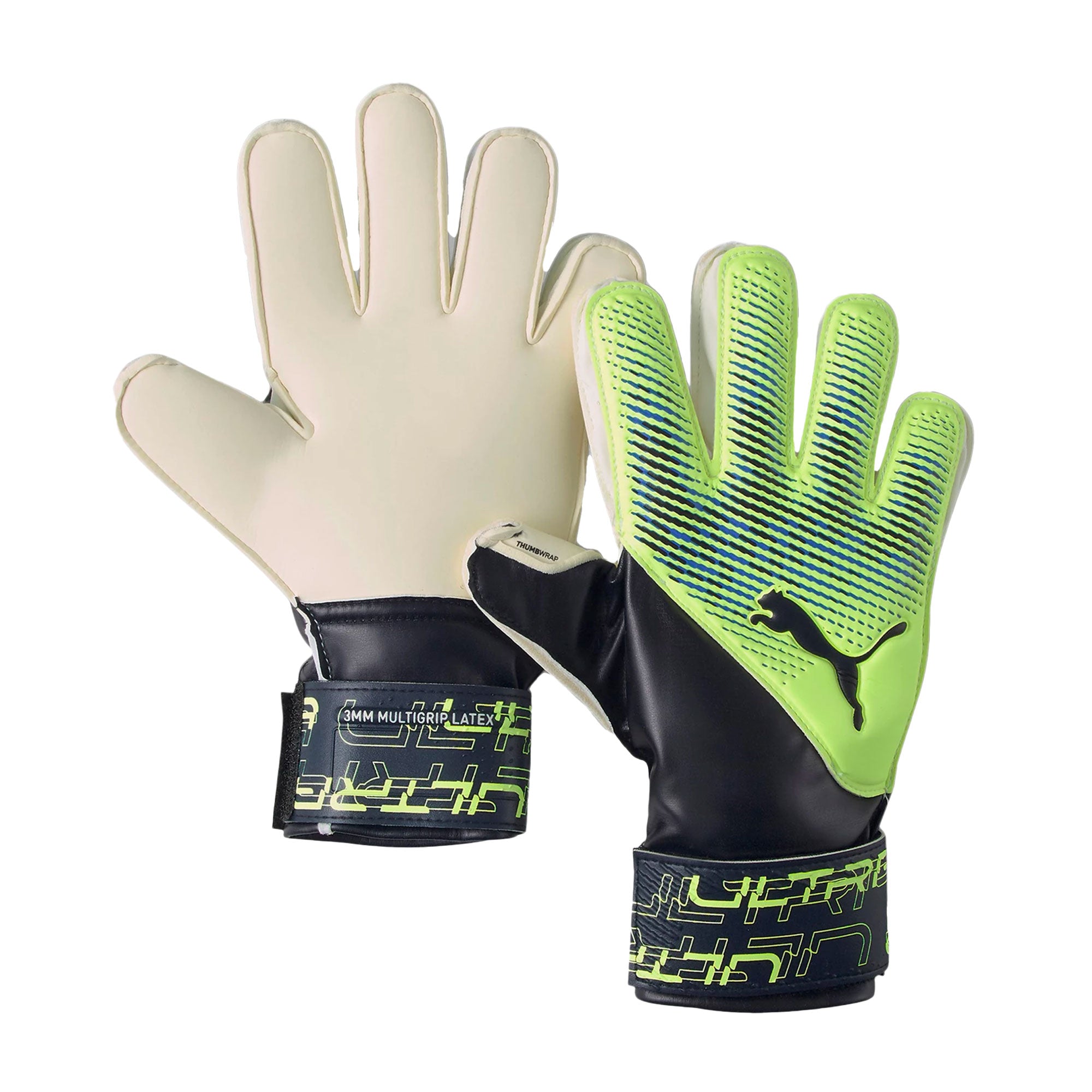 PUMA Kids Ultra Protect 3 Fingersave Goalkeeper Gloves Fizzy Light/Parisian Night、mySite、noshort