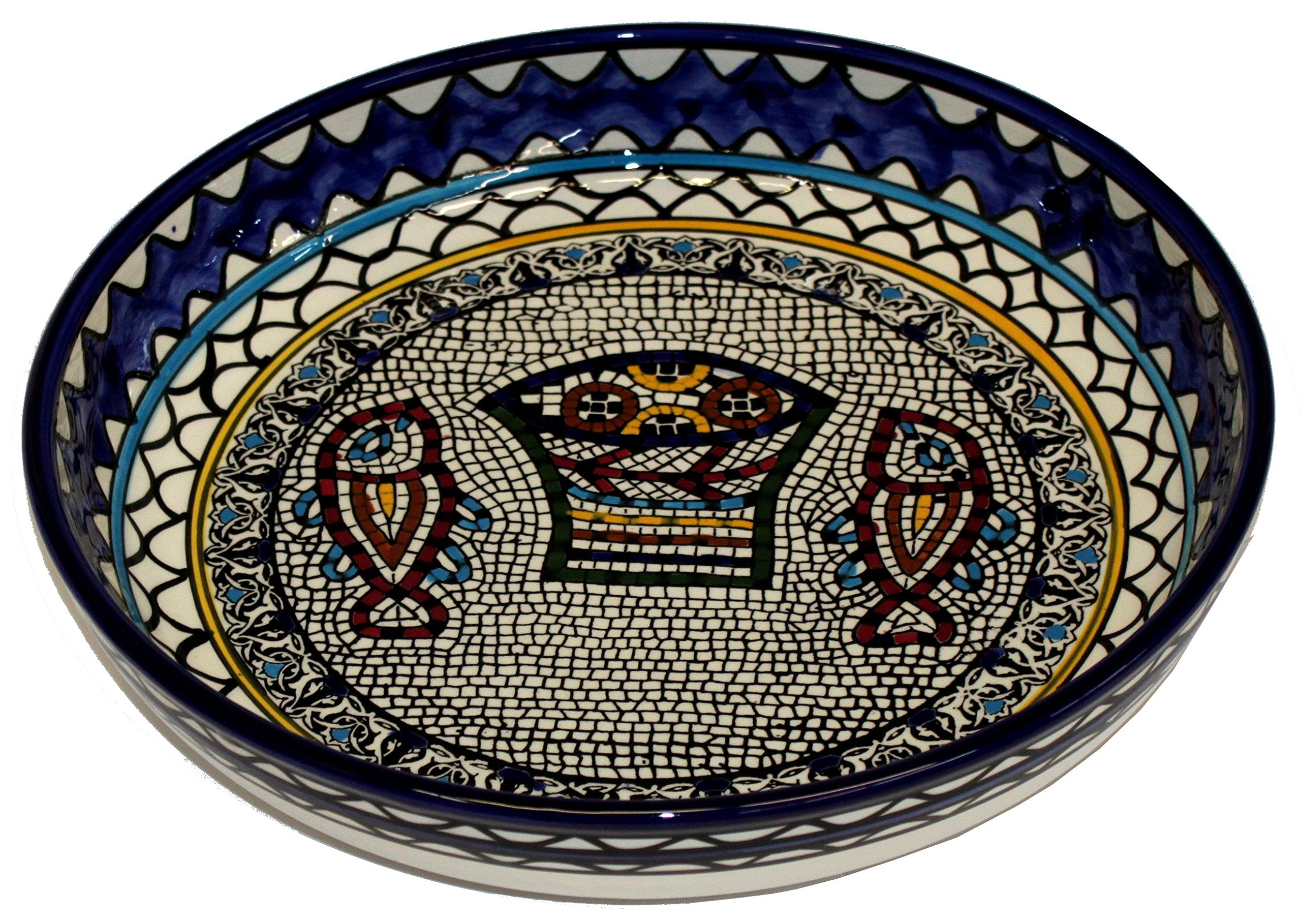  Tabgha or Fish and Bread Multiplication Miracle Armenian Ceramic Bowl - Medium (7.2 inches or 18cm in Diameter) - Asfour Outlet Trademark、mySite、elrpsem3k