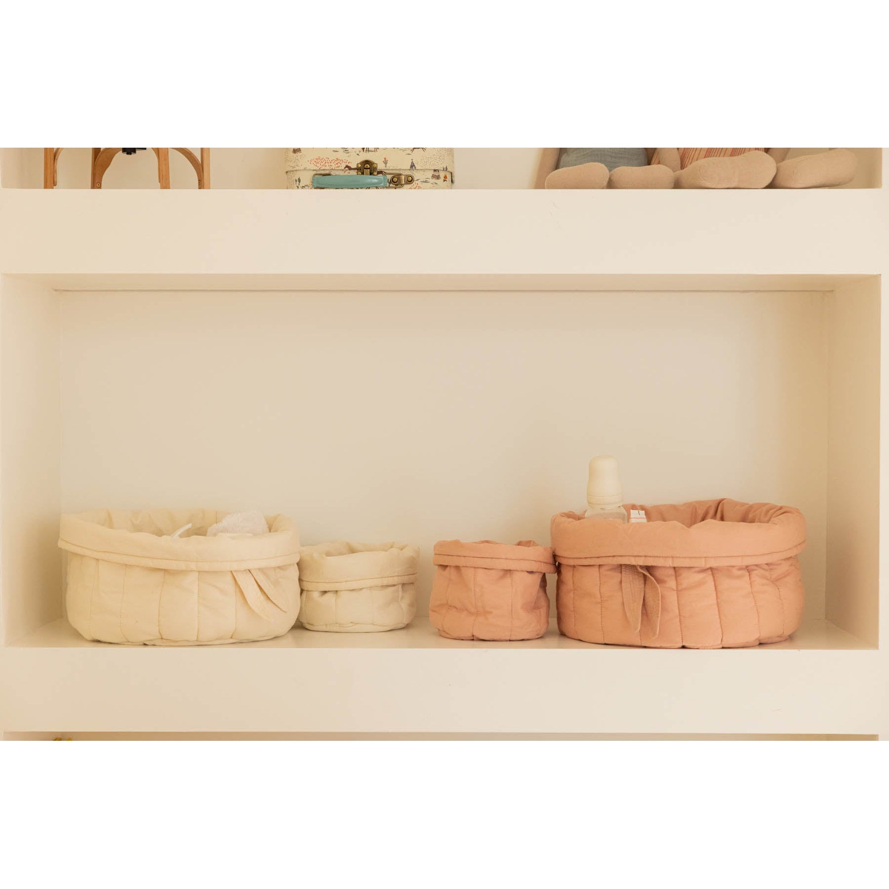 Bambie Vintage Nude Set of Two Quilted Baskets、mySite、gigharbornorthrealestate