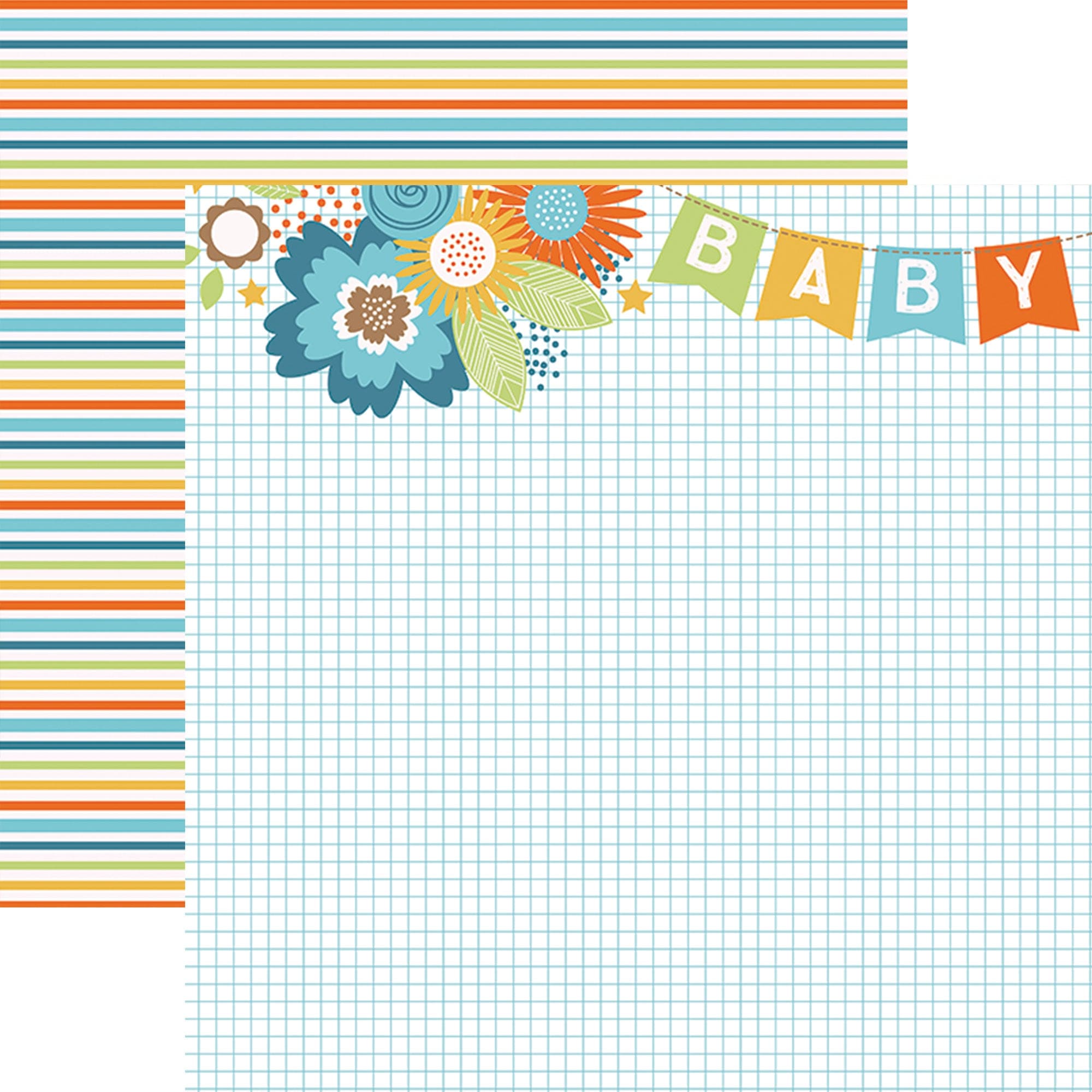  BABY BOY PATTERN 12 X12 SCRAPBOOK PAPER SET、mySite、ghnorth