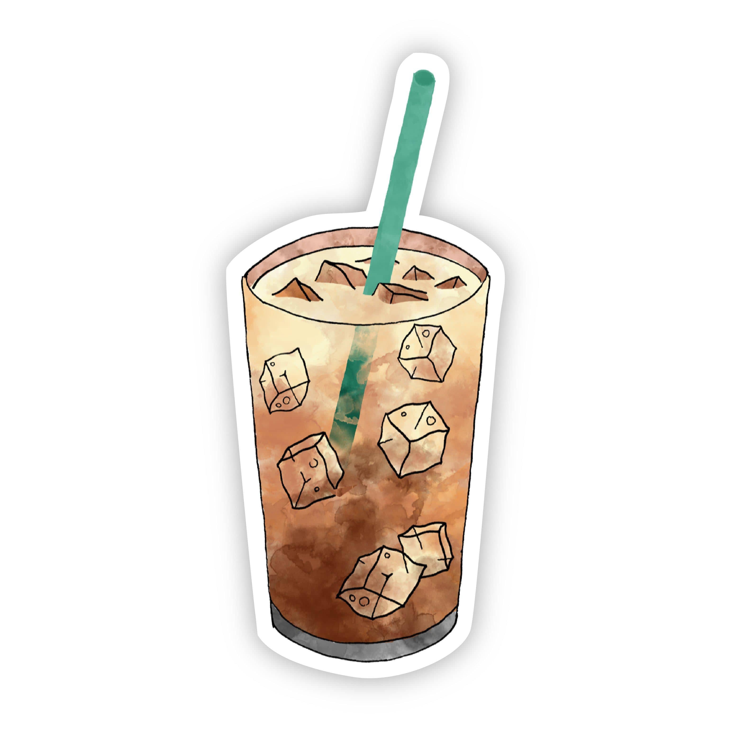 Iced Coffee Green Straw Sticker、mySite、elrpsem3k