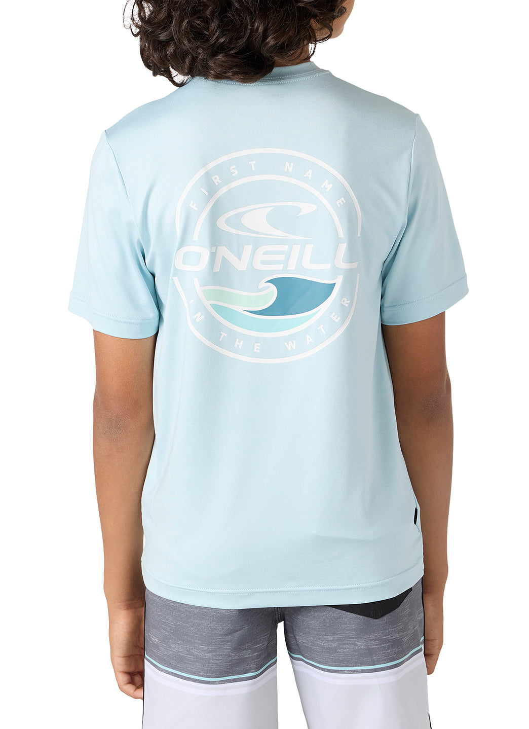 O'Neill Boys' Trvlr UPF 50+ Peak Short Sleeve Rash Guard (Big Kid)、mySite、noshort