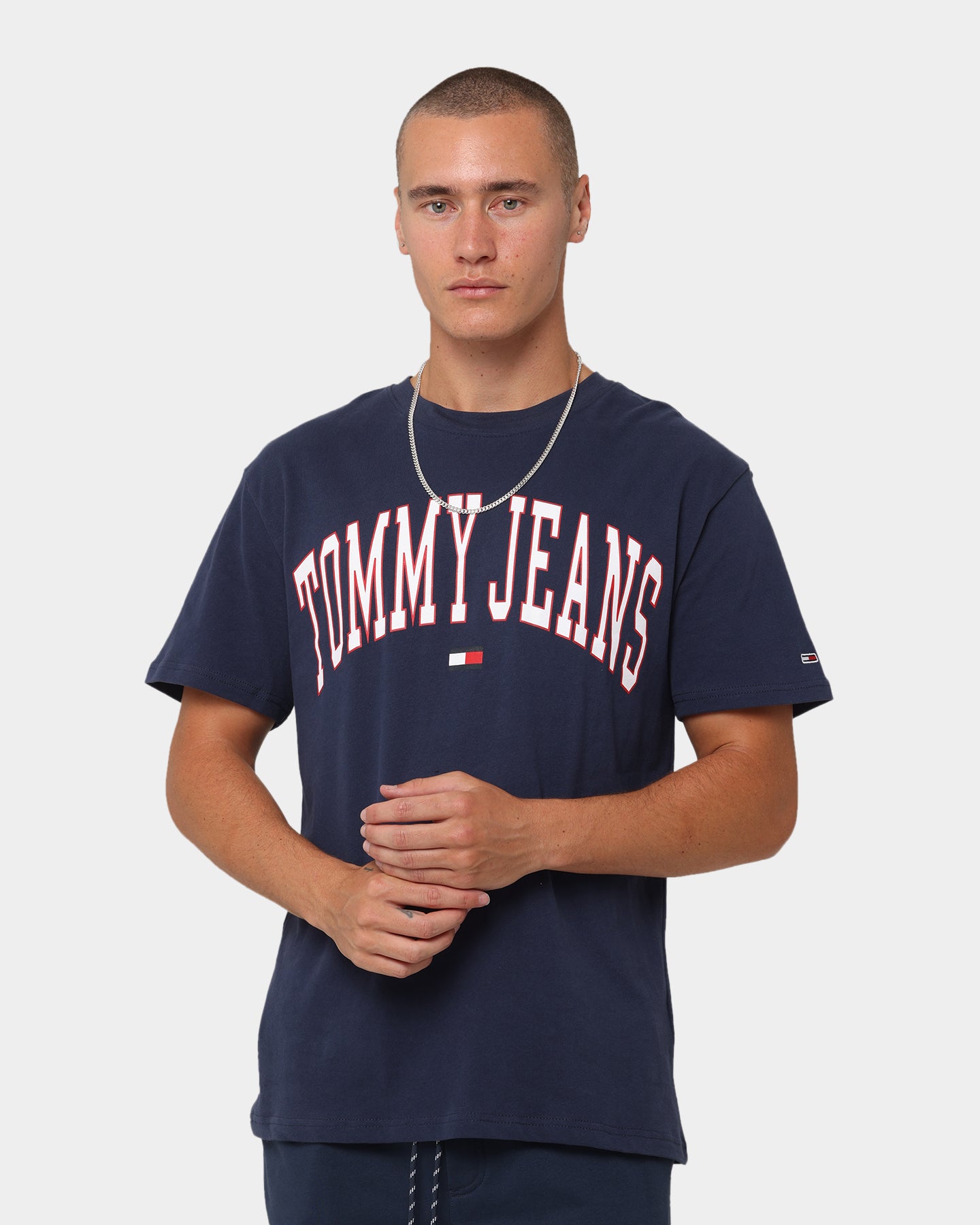 Tommy Jeans TJM Classic Collegiate T-Shirt Twilight Navy、mySite、zt4zffjzw