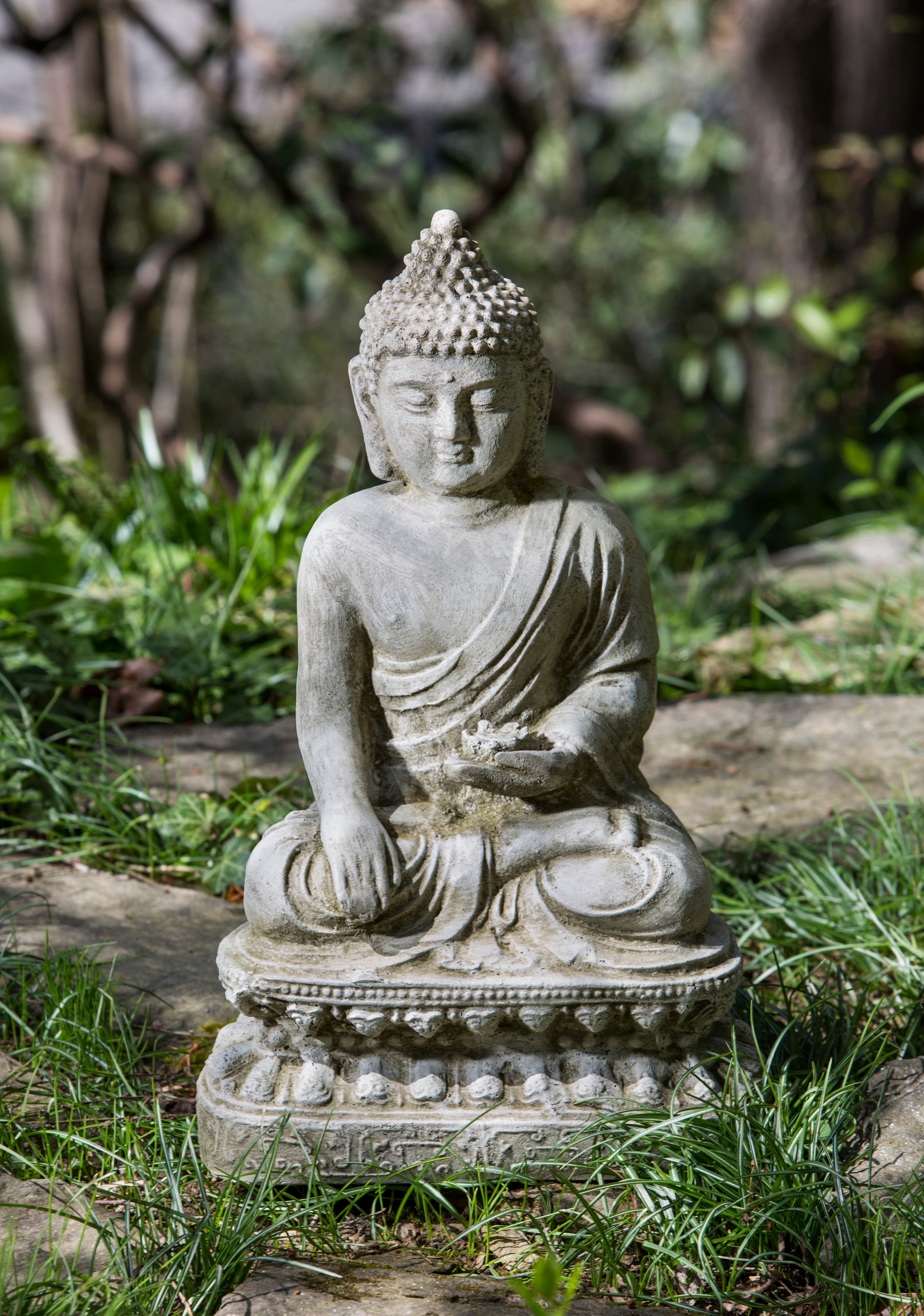 Seated Buddha with Lotus Flower Statue、mySite、topwebapps
