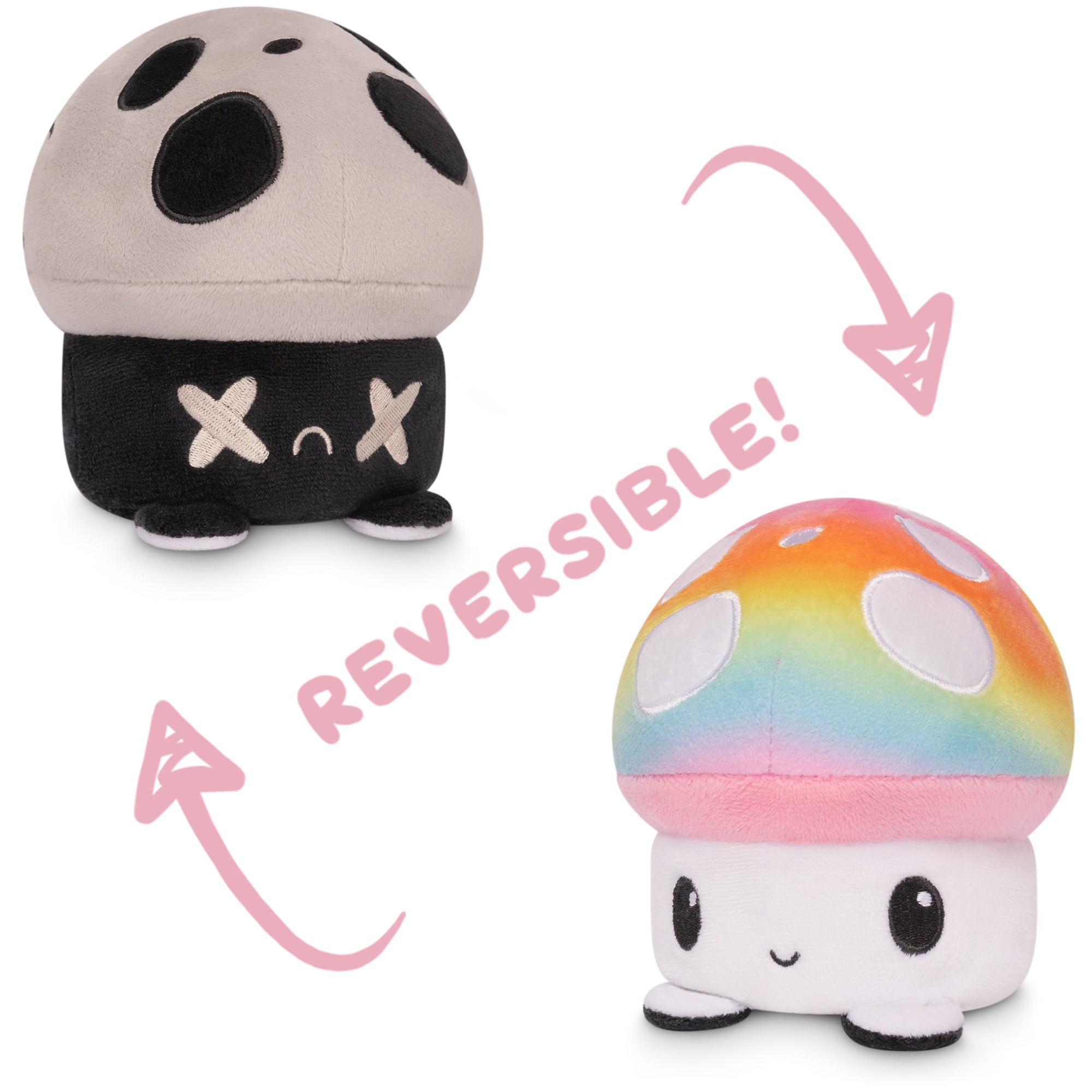 TeeTurtle Reversible Mushroom Plushie (Gray + Rainbow)、mySite、lovesweatpilates