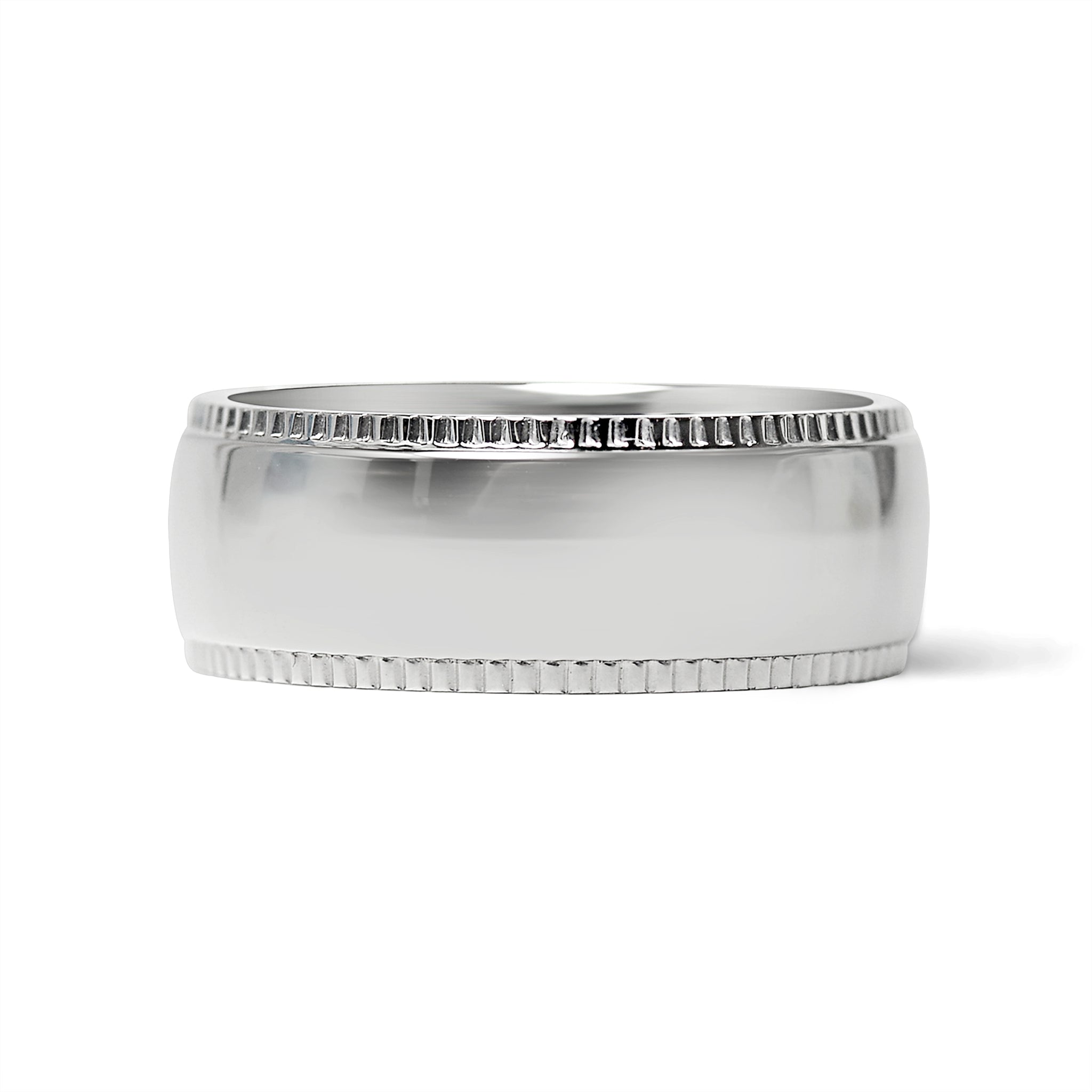 Stainless Steel Polished Center Detailed Edge Blank Ring / CFR7010、mySite、dreamappss