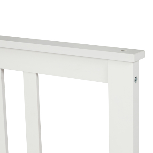Wood Platform Bed with Headboard and Footboard, Twin (White)、、casual