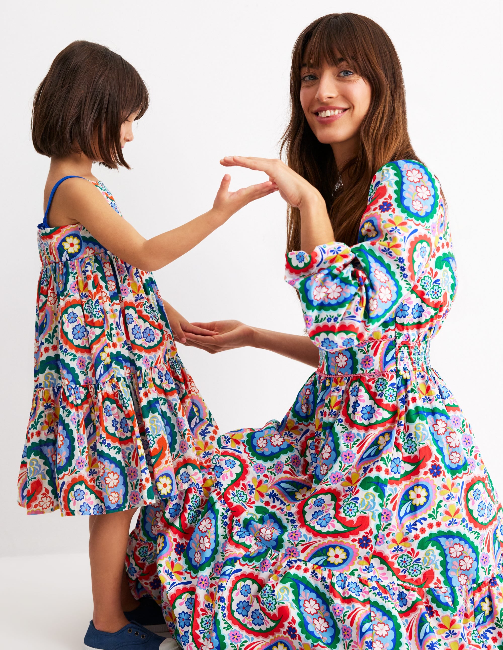  Violet Cotton Midi Dress-Multi, Meadow Paisley、mySite、ashleygrahame