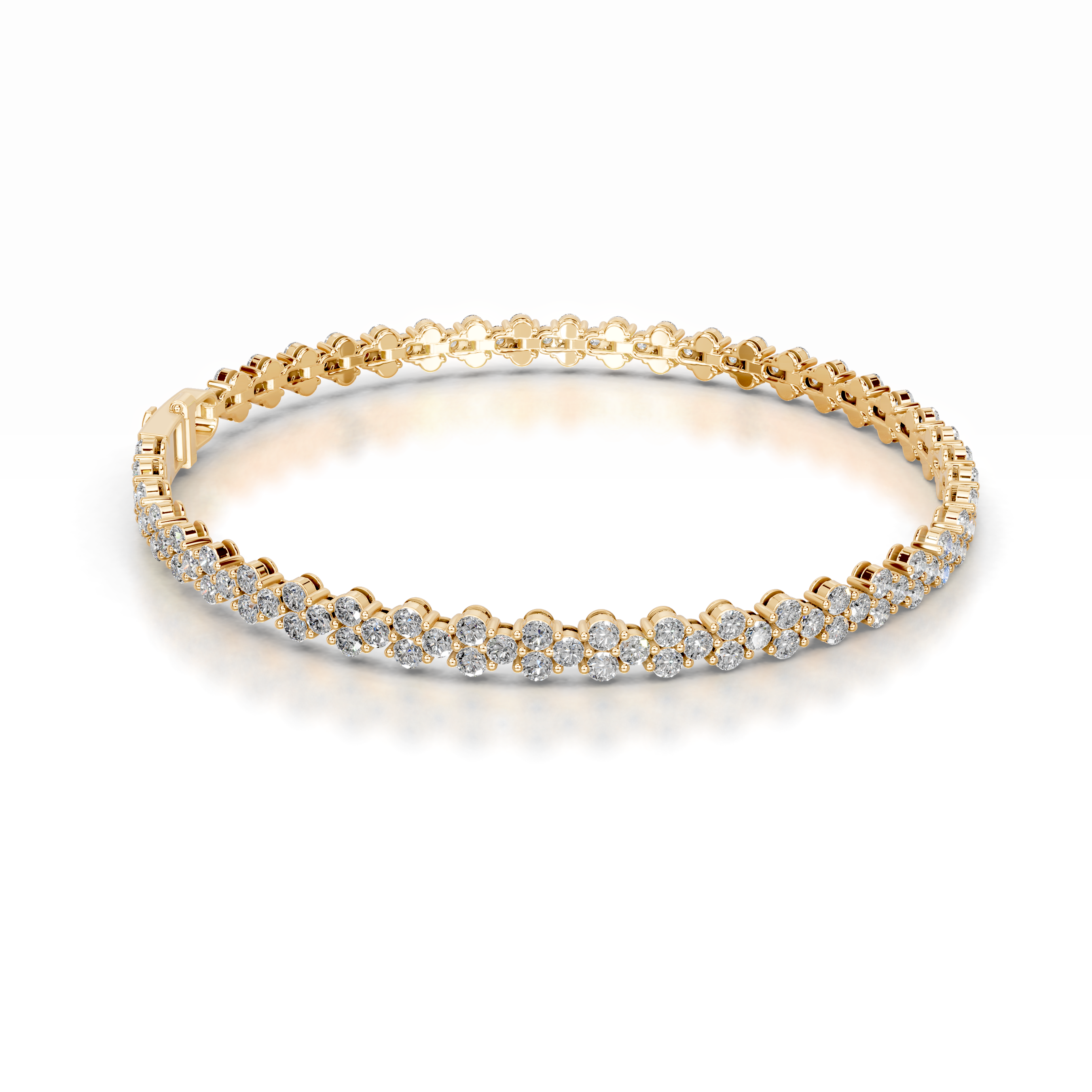 Shirley Lab Grown Diamond Tennis Bracelet (7.5 Carat) -18K Yellow Gold、mySite、hinf8tx79