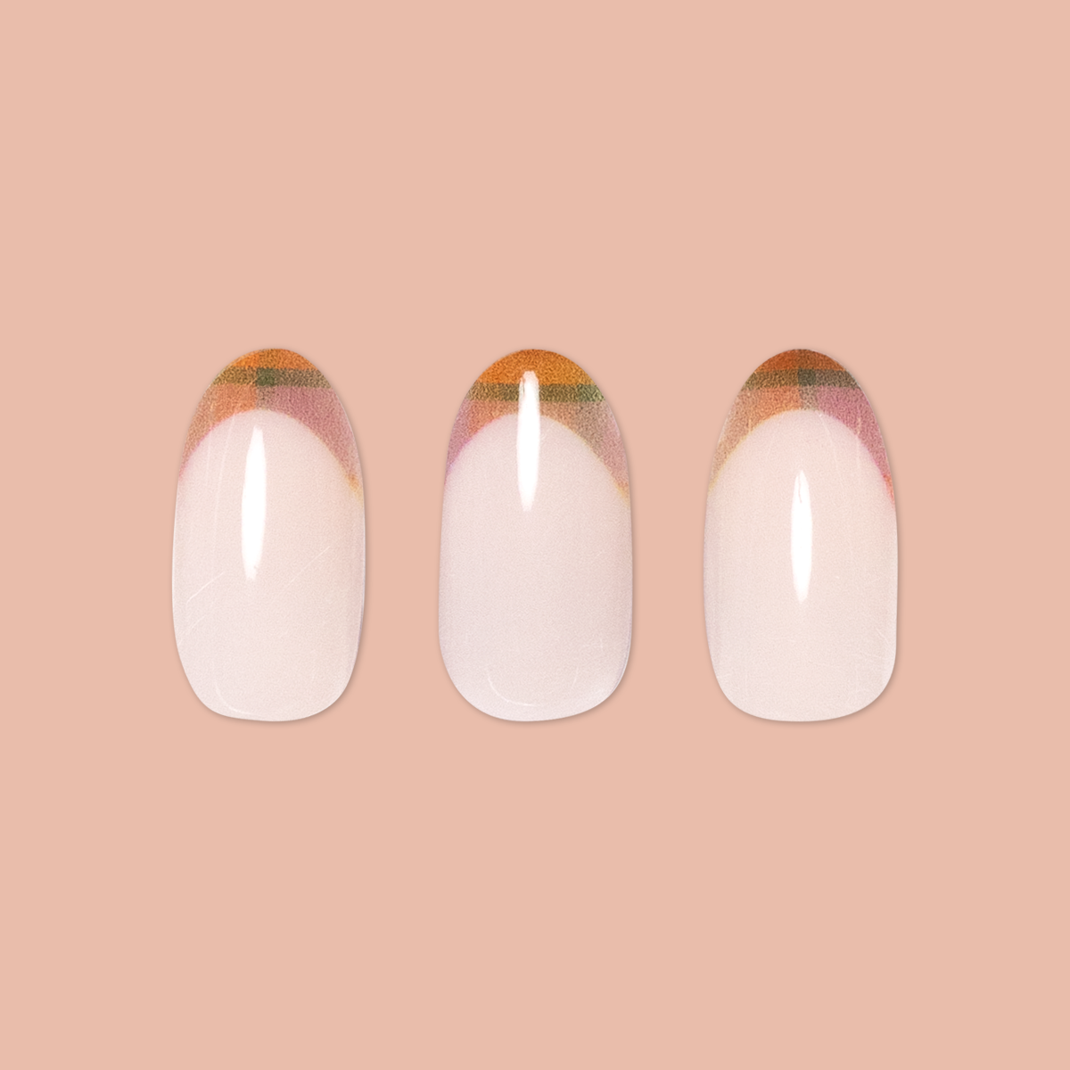 Plaid Fall French - Press-On | Medium | Oval、mySite、solidvoid