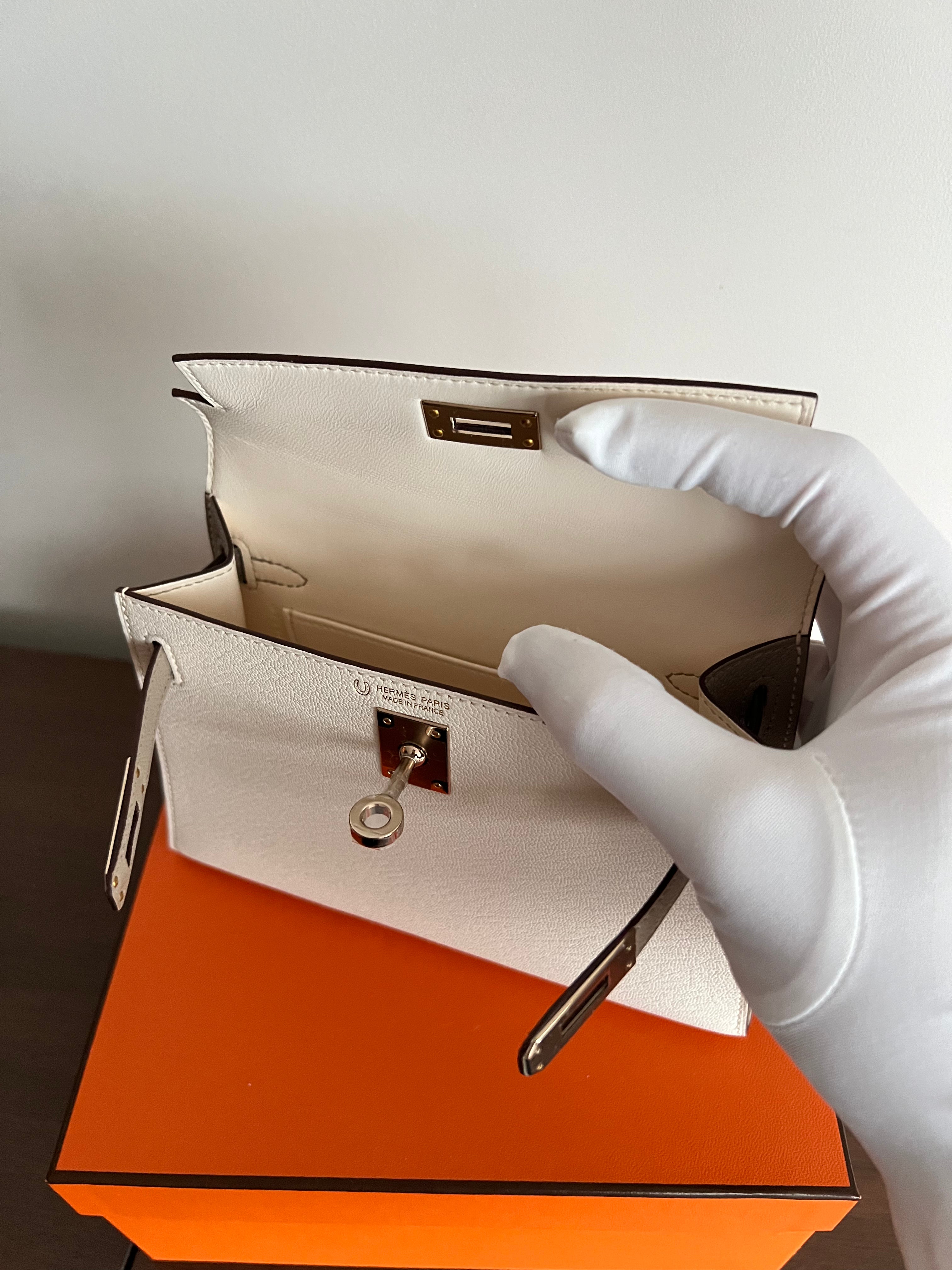 Hermès Mini Kelly 20 HSS Nata & Gris Tourterelle Chevre Mysore Permabrass、mySite、garminoutage.com