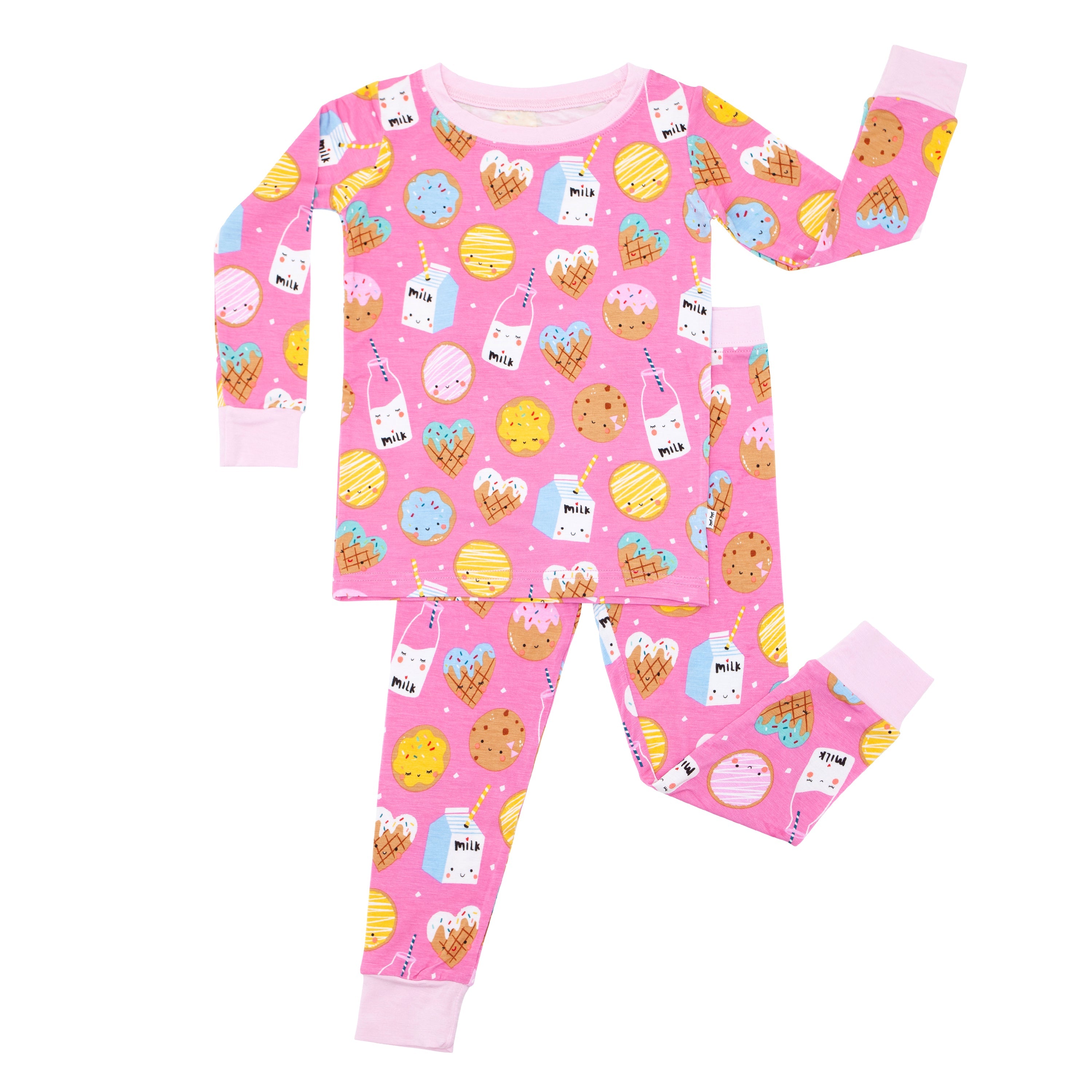 Pink Cookies & Milk Two-Piece Pajama Set、mySite、g9winljtr