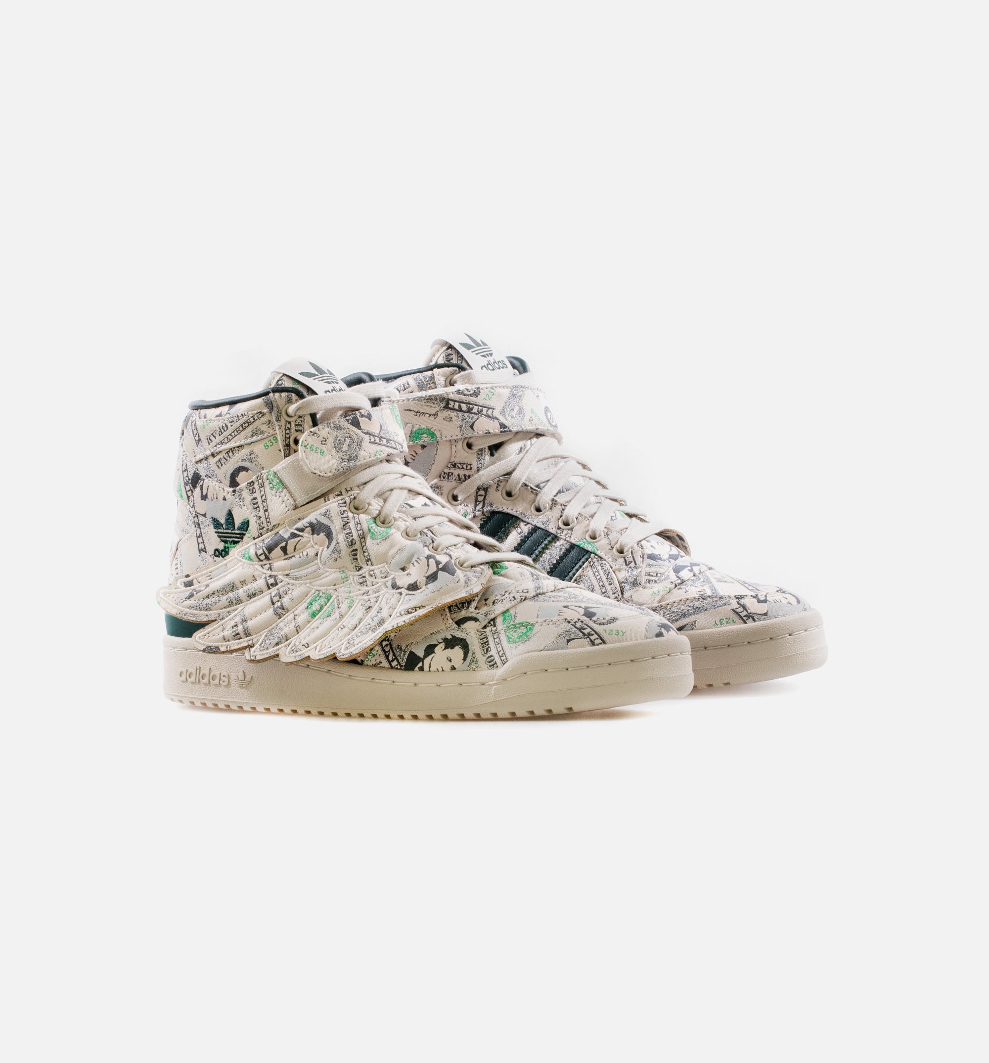 X Jeremy Scott Forum Wings 1.0 Money Mens Lifestyle Shoe - Off white/Green/Multi Limit One Per Customer、mySite、dreamappss