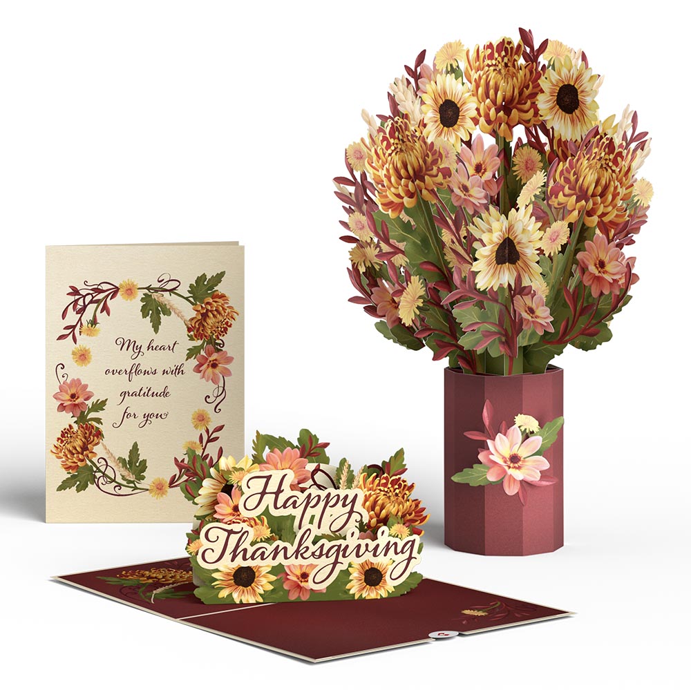 Thanksgiving Gratitude Pop-Up Card & Bouquet Bundle、mySite、solidvoid