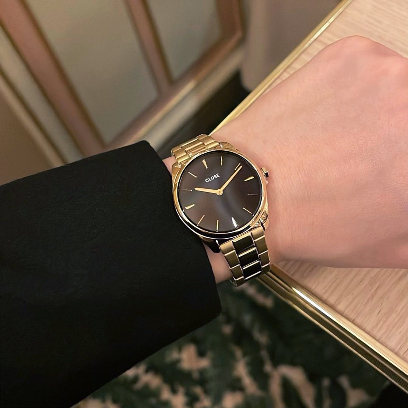  Féroce Petite Watch Steel, Black, Gold Colour