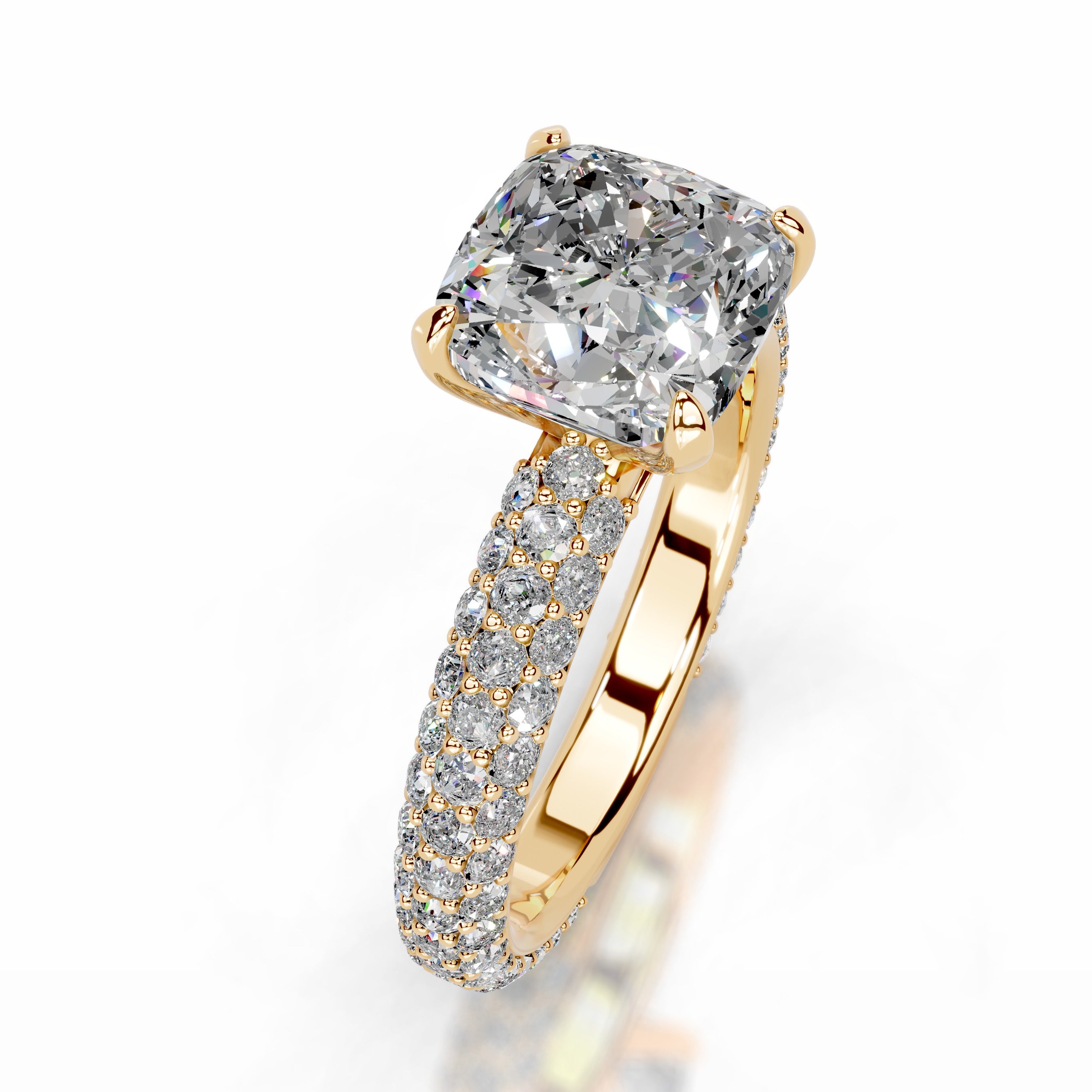 Charlotte Moissanite & Diamonds Ring - 18K Yellow Gold、mySite、hinf8tx79