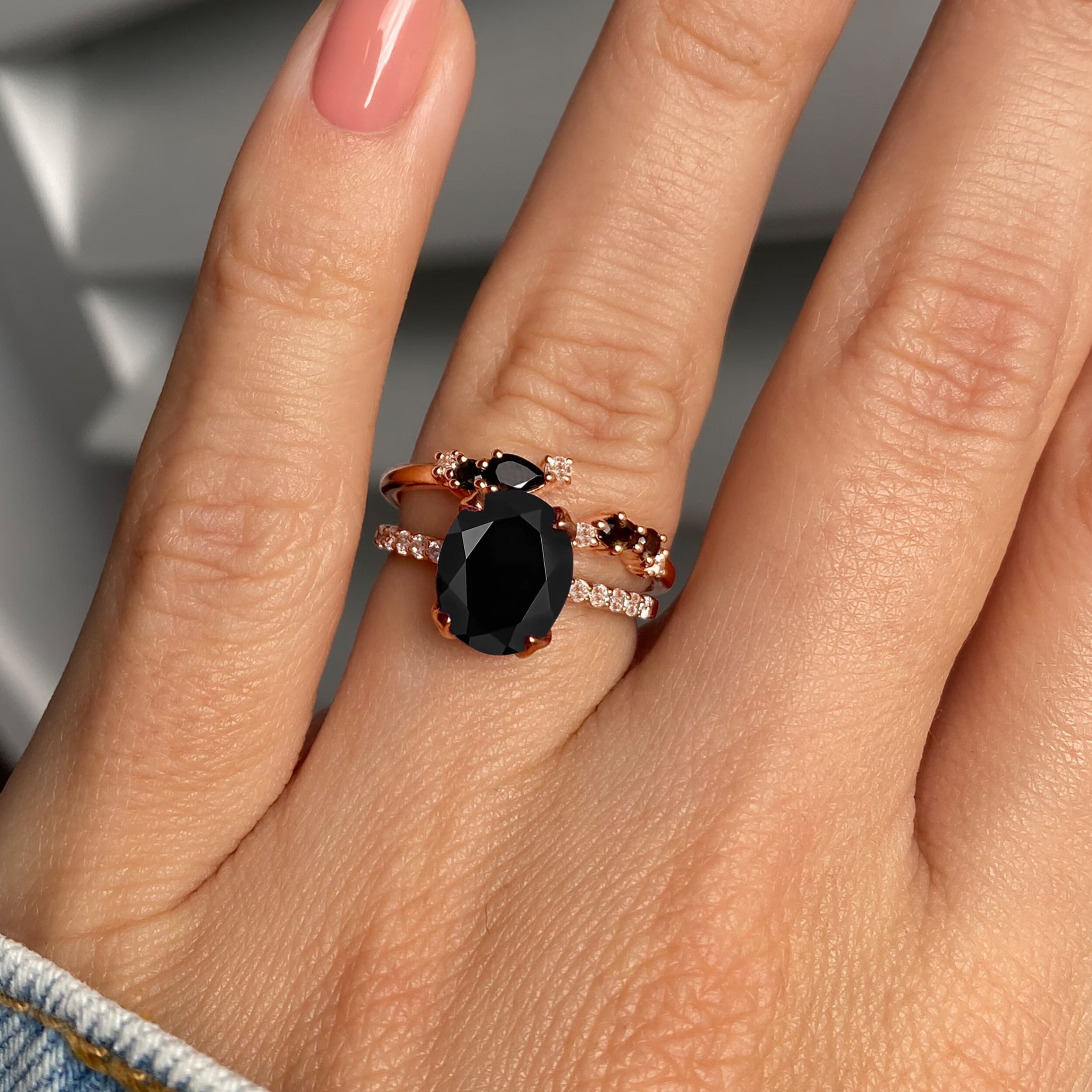 Black Obsidian Black Onyx Harlow & Flourish Rings、mySite、hinf8tx79