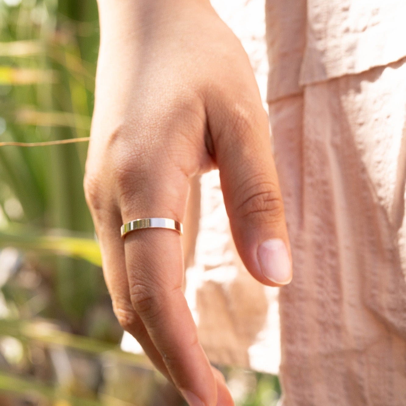 18K Rose Gold PVD Stainless Steel Flat Ring / CFR8024、mySite、dreamappss