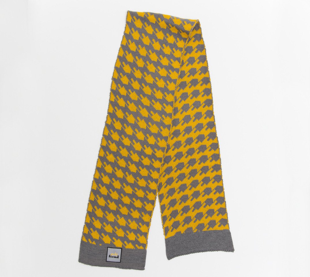 Dreideltooth Scarf in Mustard & Gray、mySite、topwebapps