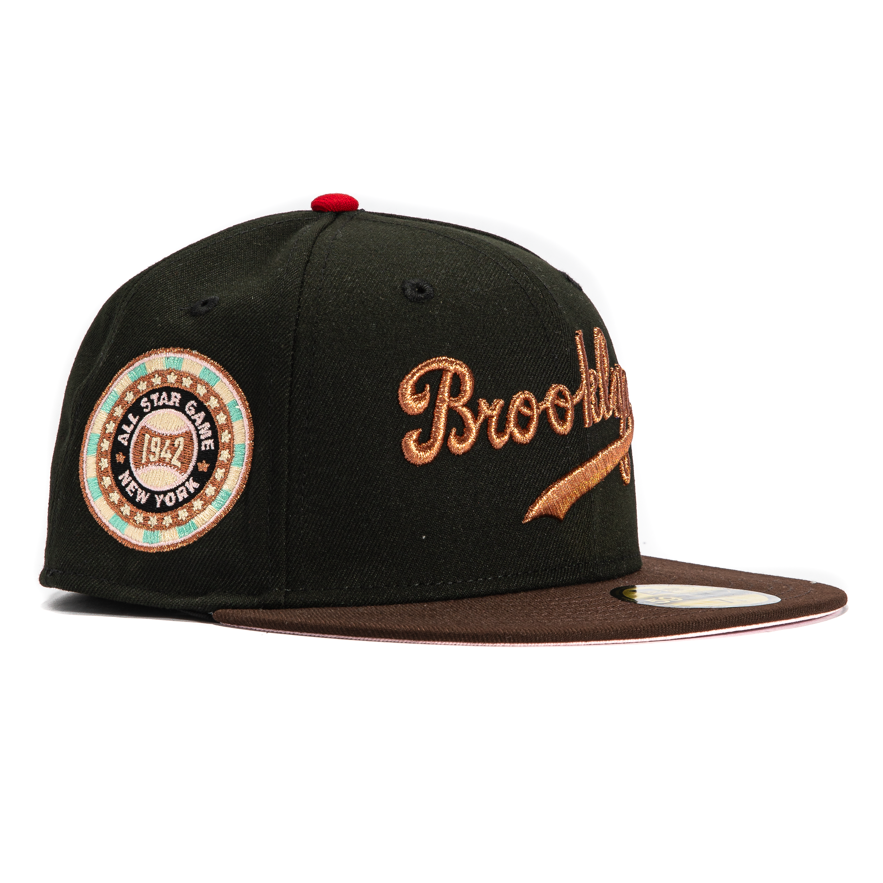 New Era 59Fifty Brooklyn Dodgers 1942 All Star Game Patch Hat - Black, Brown, Metallic Copper、mySite、vikingsvslions