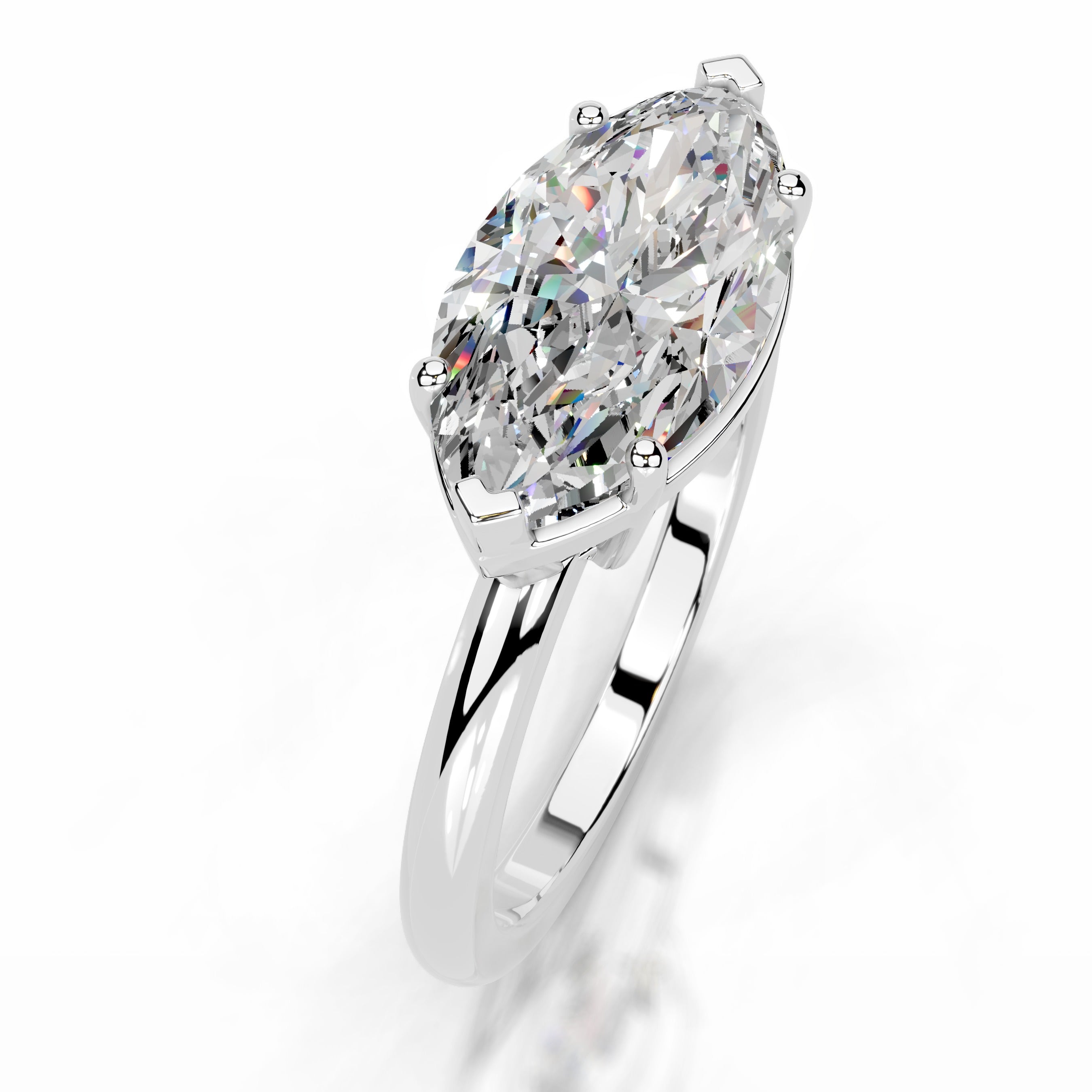 Miriam Moissanite Ring - 18K White Gold、mySite、hinf8tx79