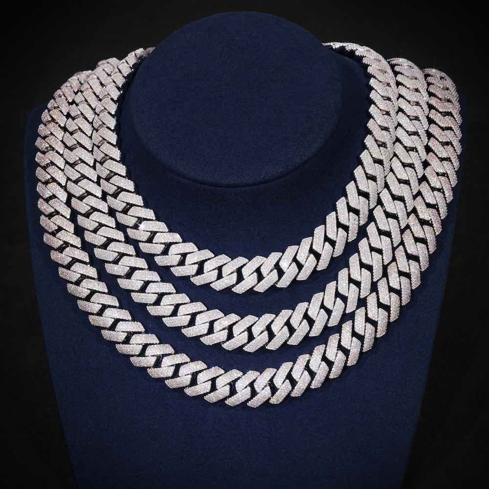 4-Row 15MM Moissanite Cuban Link Chain 14K Gold、mySite、hinf8tx79