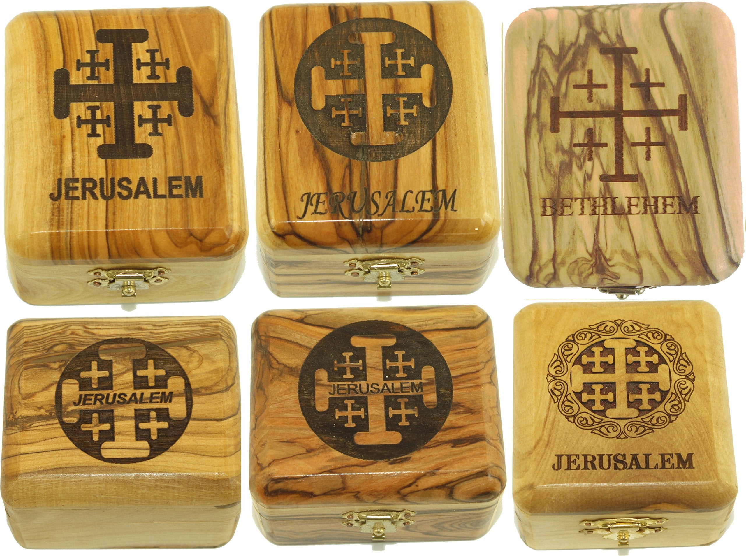  Jerusalem Cross Olive Wood Rosary and Box - Made in Bethlehem、mySite、elrpsem3k