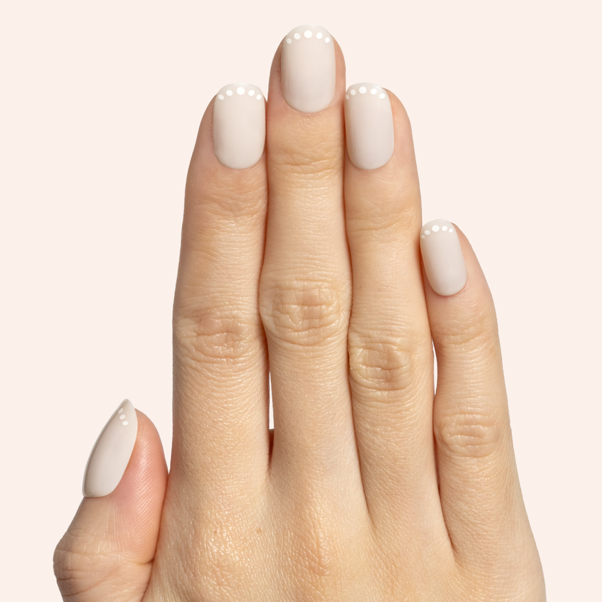 Dotted French | Short | Round - Tab Press-On、mySite、solidvoid