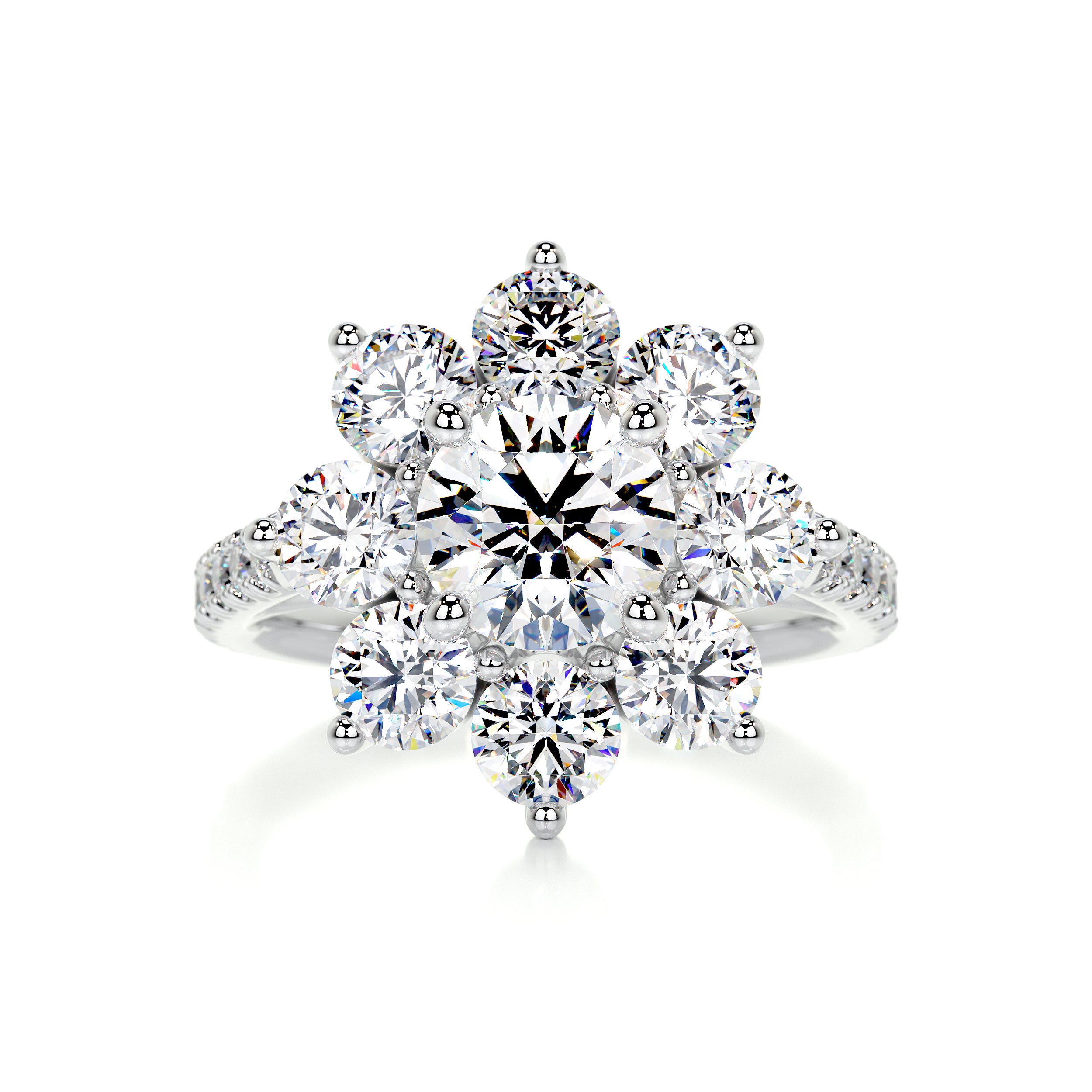 La Fleur Moissanite & Diamond Ring -18K White Gold、mySite、hinf8tx79