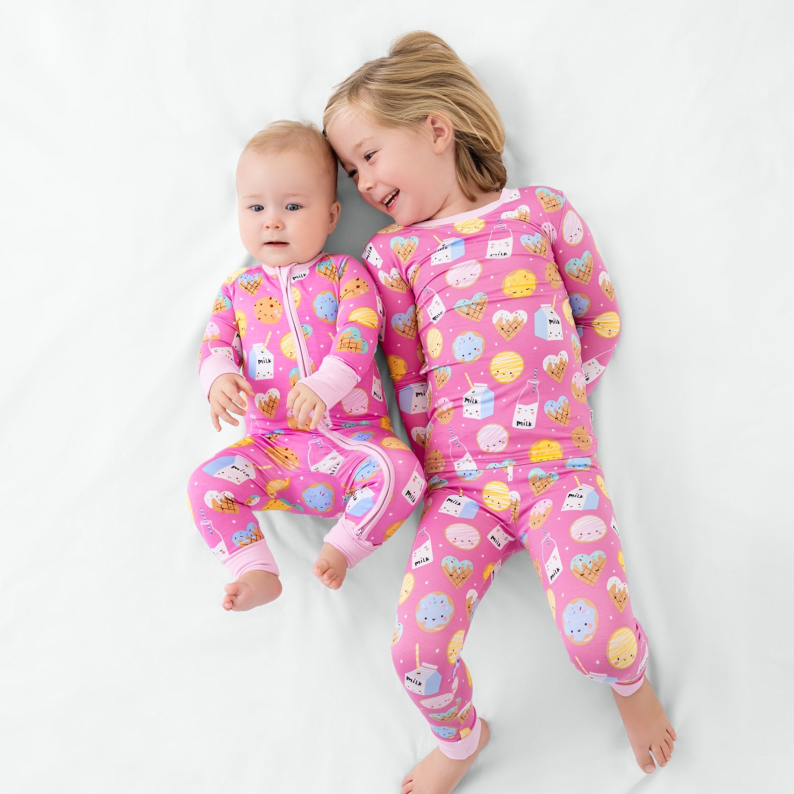 Pink Cookies & Milk Two-Piece Pajama Set、mySite、g9winljtr