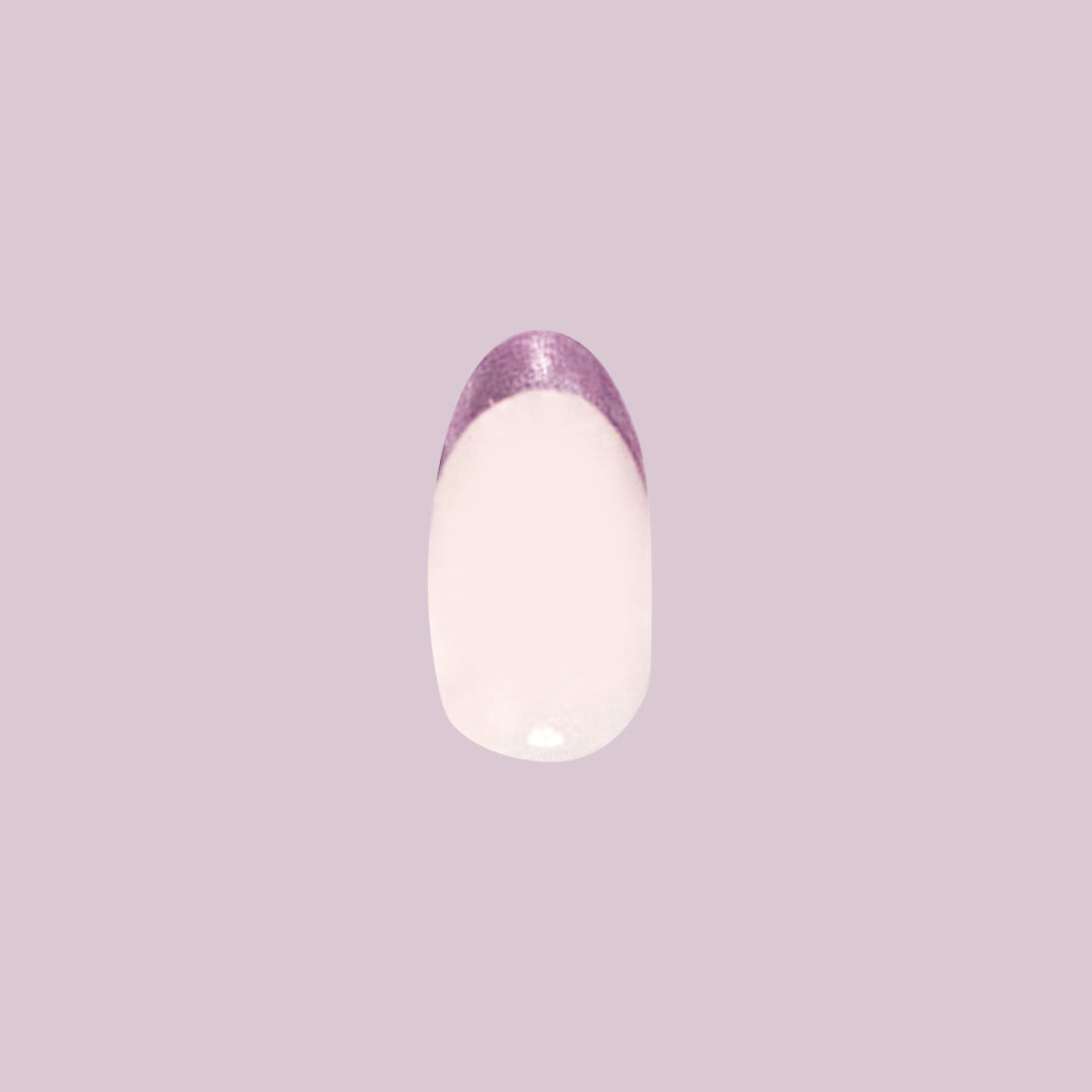 Metallic Lilac French - Press-On | Medium | Oval - Part of Set、mySite、solidvoid