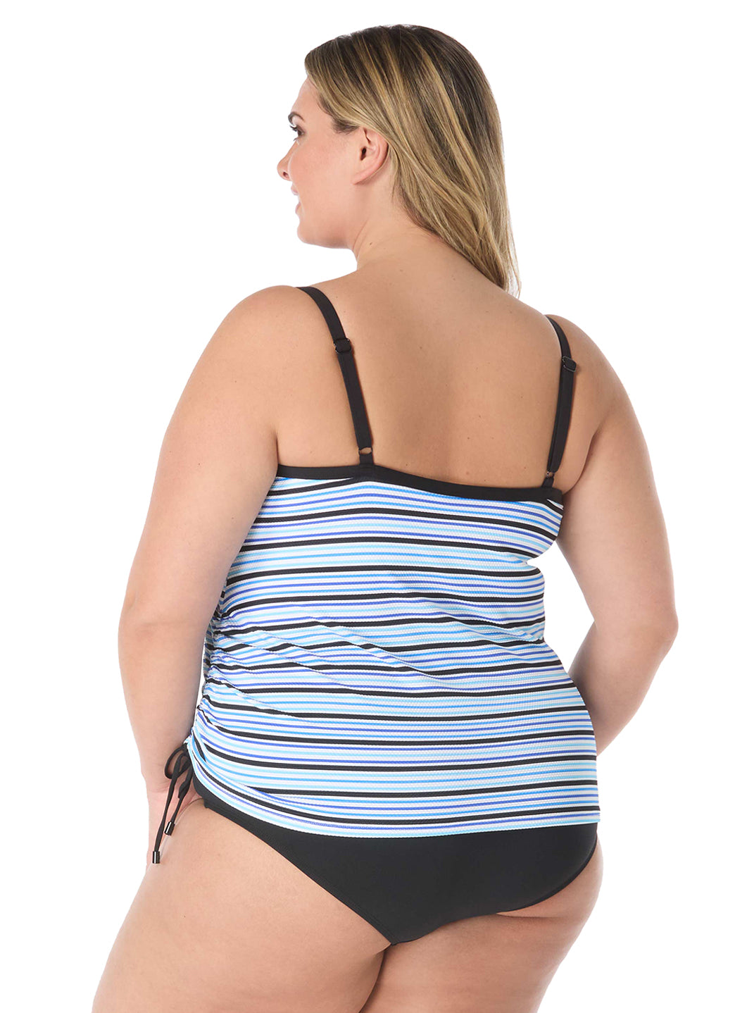 Beach House Women's Plus Size Resort Stripe Pique Bridget Tankini Top、mySite、noshort