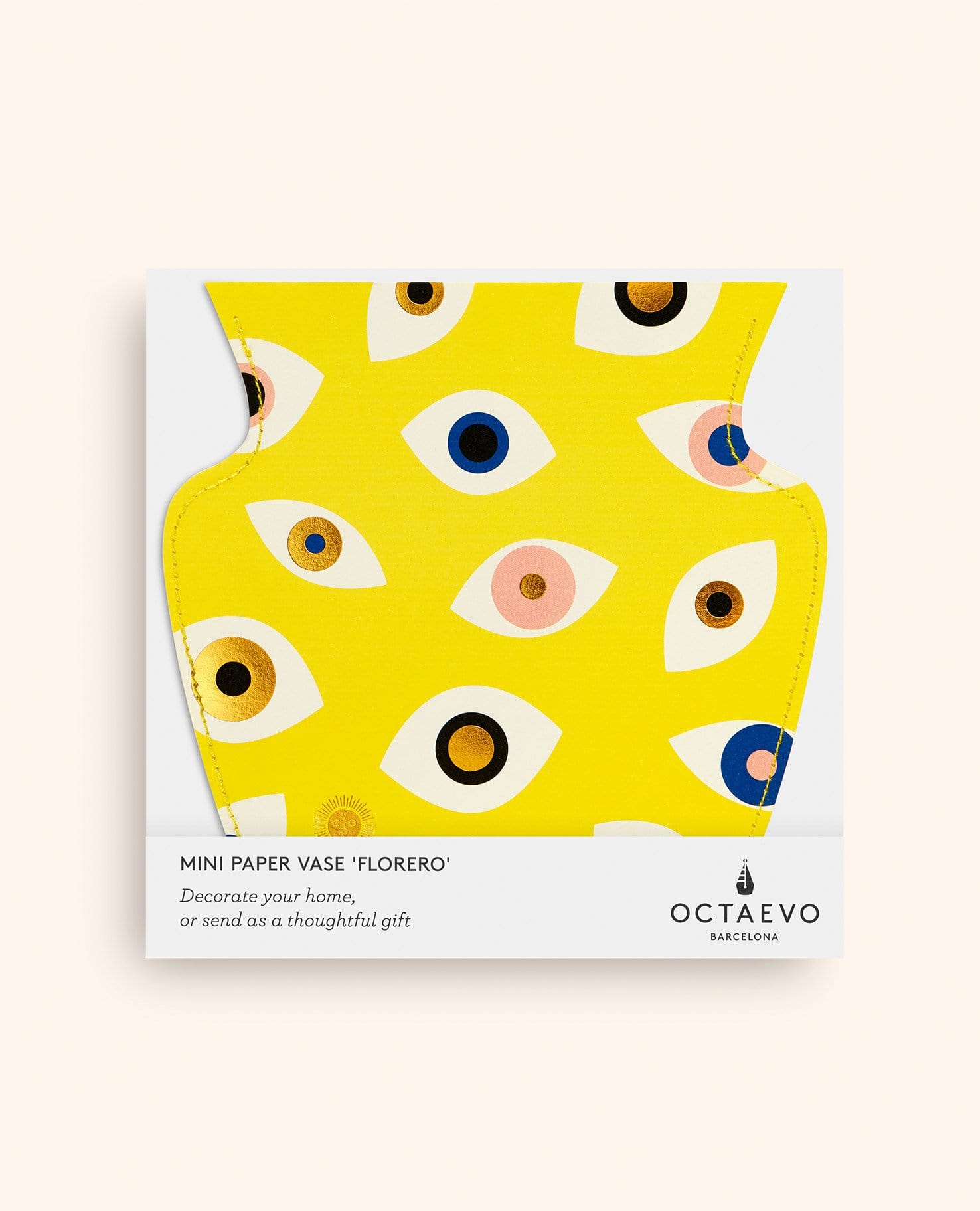 Yellow Paper Evil Eye Vase by Octaevo - Large or Mini、mySite、topwebapps