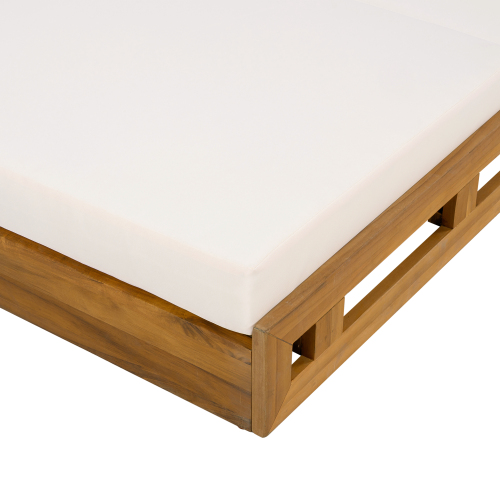 LOUNGE CHAISE SET, ACACIA WOOD WITH WATER-RESISTANT LOUNGE CUSHIONS (CREAM & 4 INCH THICK) - MATCHING DARK GREY VERSION AVAILABLE、、eastwooduniform