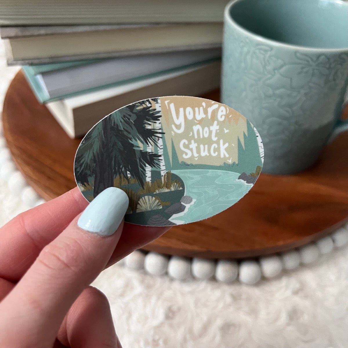  You're Not Stuck Oval Sticker、mySite、elrpsem3k