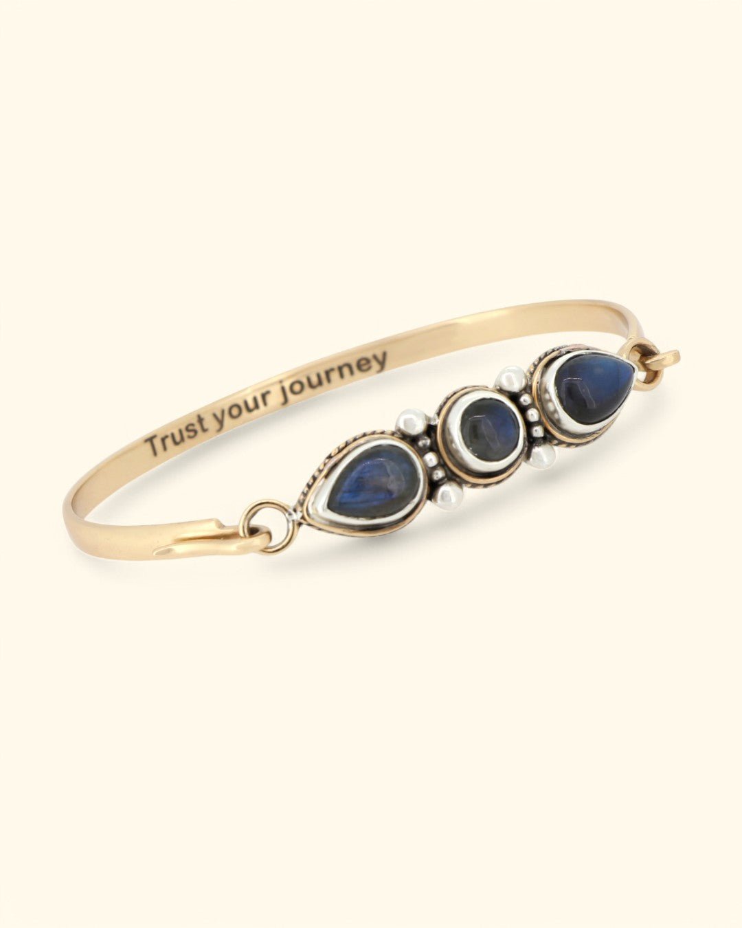 Trust Your Journey Labradorite Gemstone Cuff Bracelet in Bronze and Sterling Silver、mySite、topwebapps