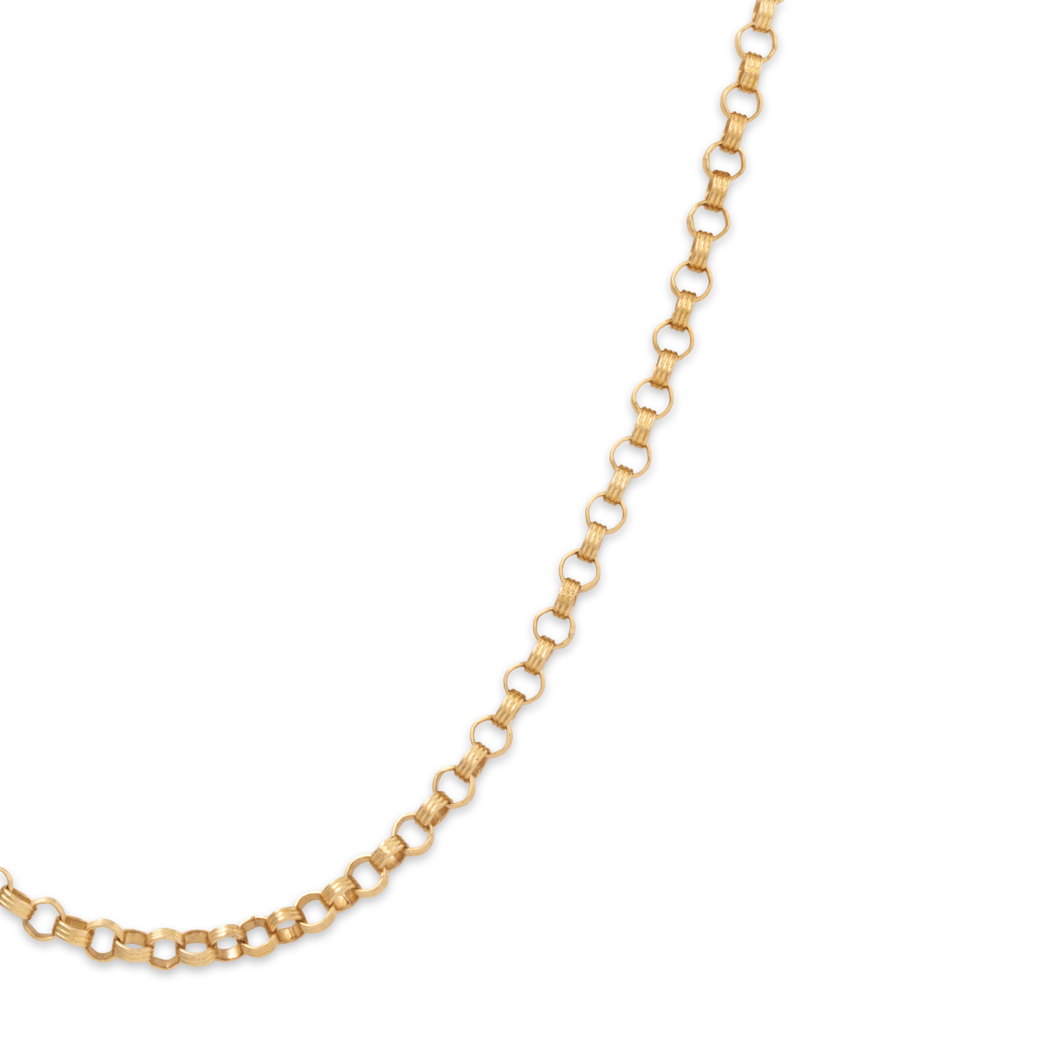 Vintage Italian 14k Yellow Gold Textured Rolo Chain Necklace 18.75、mySite、hinf8tx79