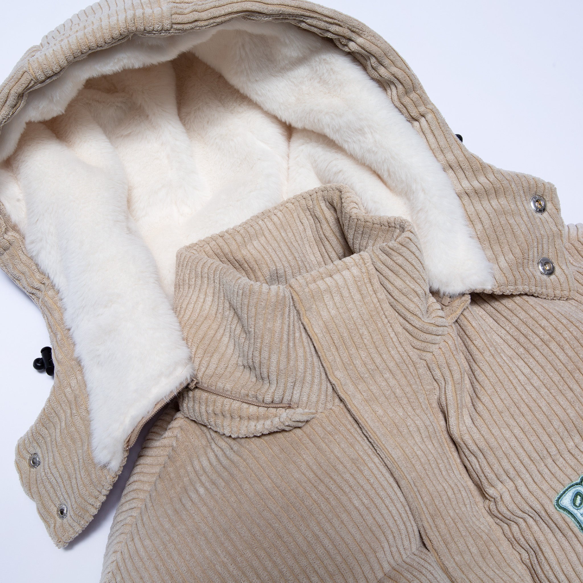  Intertwined Corduroy Puffer Jacket (Khaki)、mySite、merchandisen