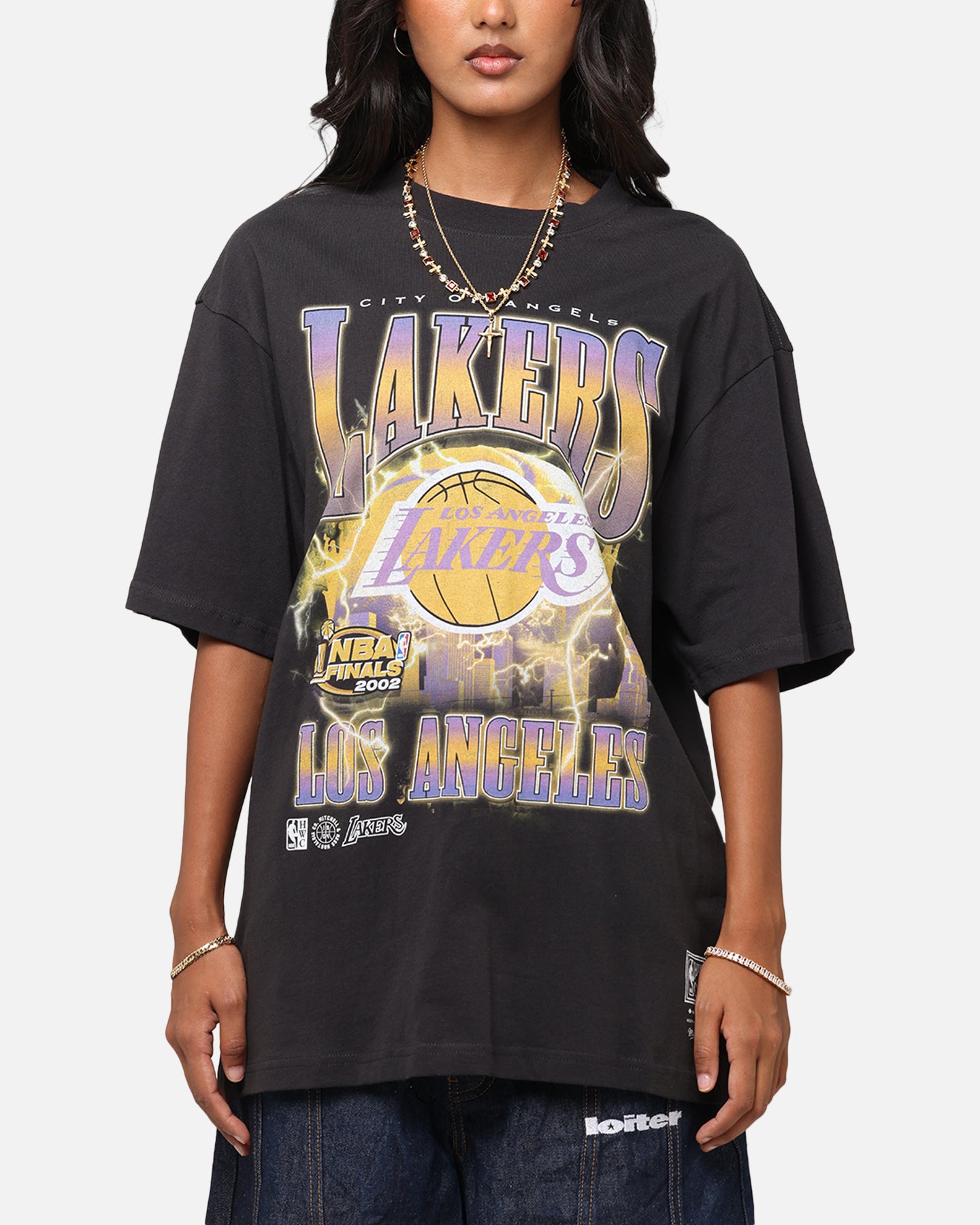 Mitchell & Ness Los Angeles Lakers City Strike T-Shirt Faded Black、mySite、zt4zffjzw