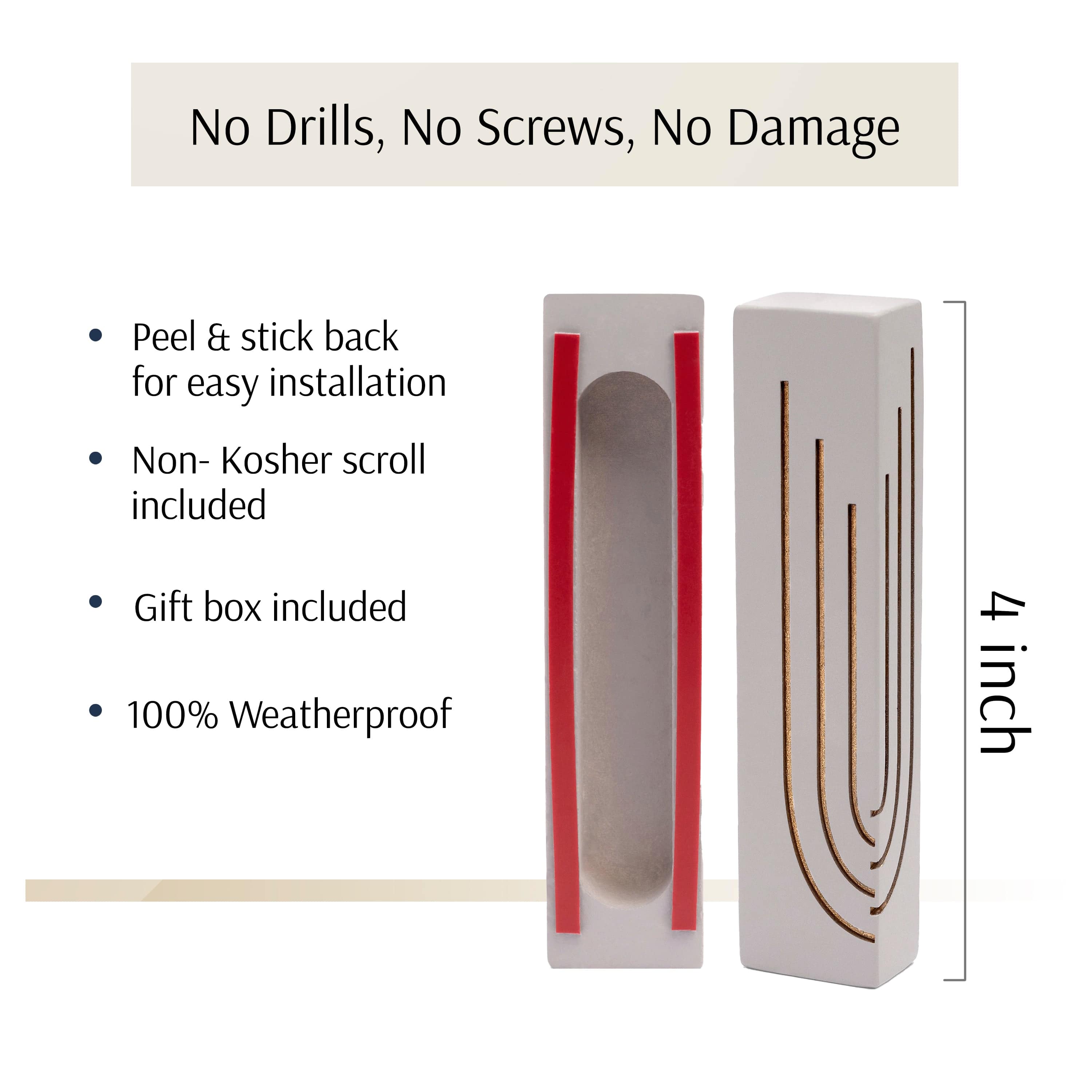 Gray Concrete Glam Mezuzah Case、mySite、topwebapps