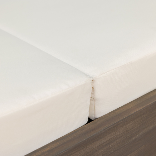 LOUNGE CHAISE SET, ACACIA WOOD WITH WATER-RESISTANT LOUNGE CUSHIONS (CREAM & 4 INCH THICK) - MATCHING DARK GREY VERSION AVAILABLE、、eastwooduniform