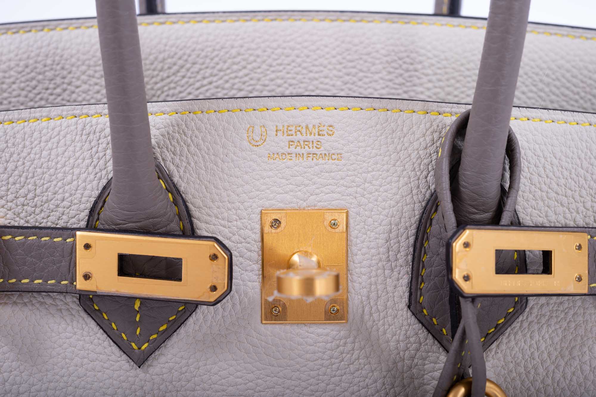 Hermès Birkin 25 HSS Craie, Gris Asphalt Togo, Yellow Stitching Gold Hardware、mySite、garminoutage.com
