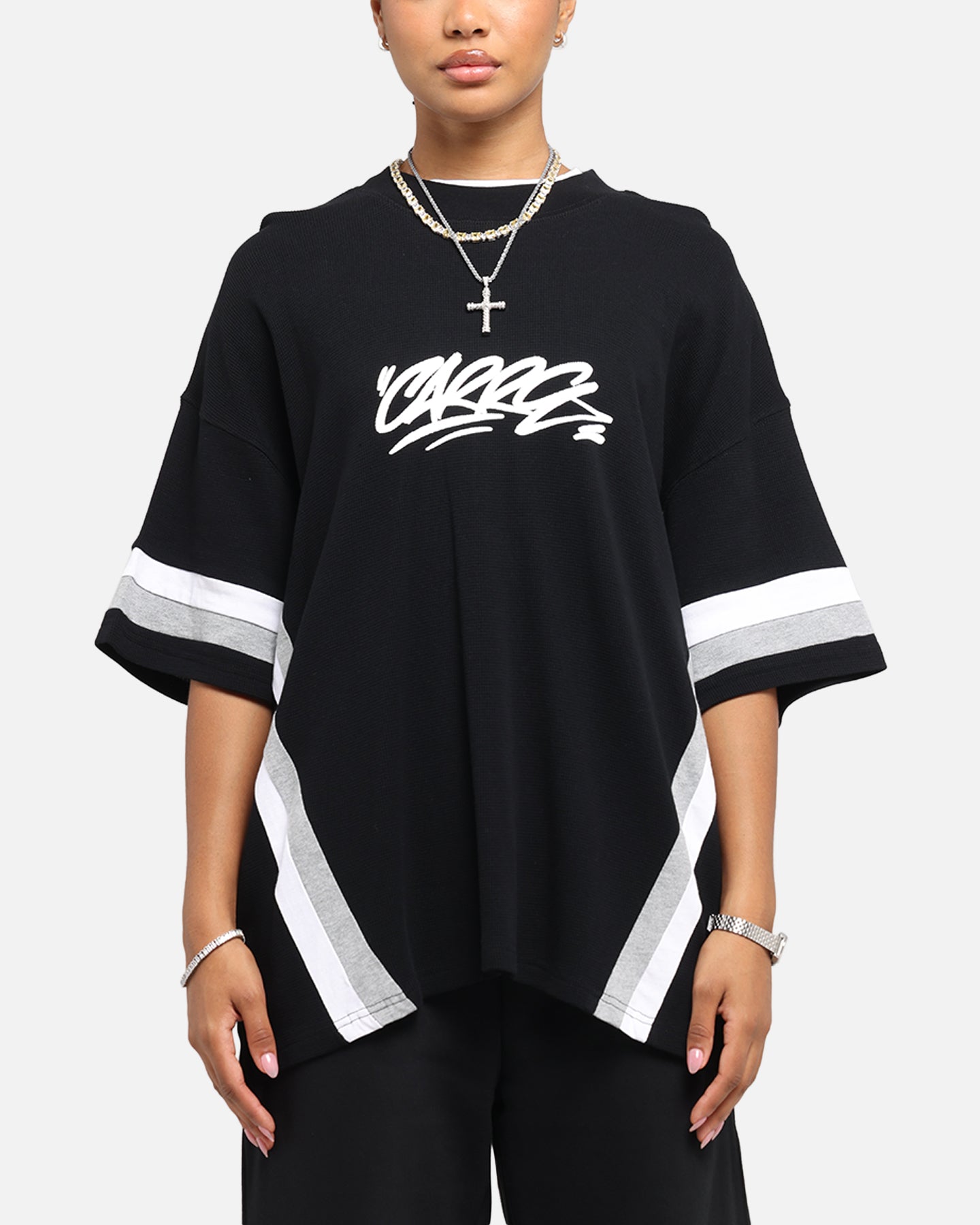 Carre Graffiti Waffle T-Shirt Black、mySite、zt4zffjzw