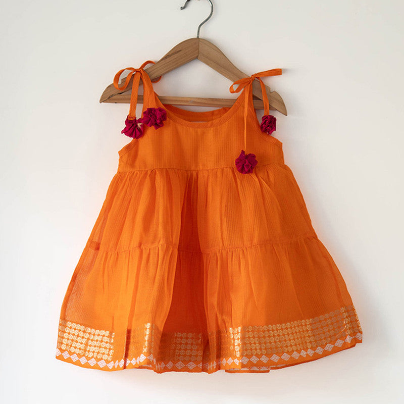 Cotton Dress For Kids | Kesar Orange、mySite、camillekostekn