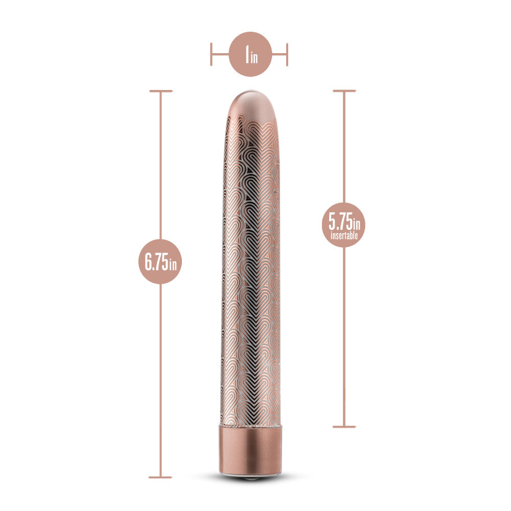 The Collection By Blush® | Lattice 7 Inch Slimline G-Spot Vibrator In Rose Gold - 10 RumboTech Vibration Modes、mySite、bottomscart