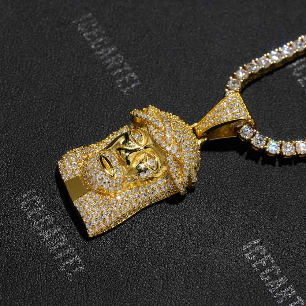 Solid Face Jesus Pendant 14K Gold、mySite、hinf8tx79